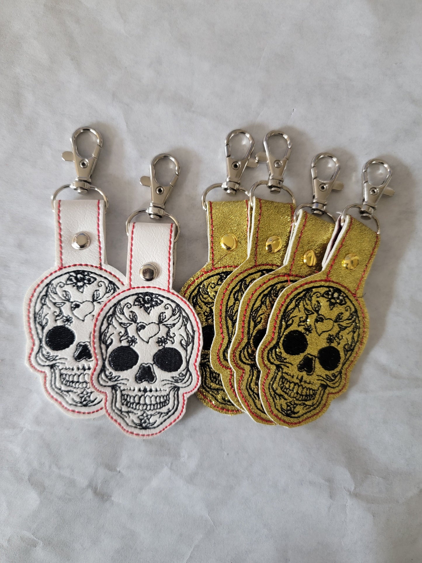 Skull Key Rings, Sugar Skull Key Fob, Day of the Dead, Small Gifts, Halloween, Dog Paws, Chickens, Cats,