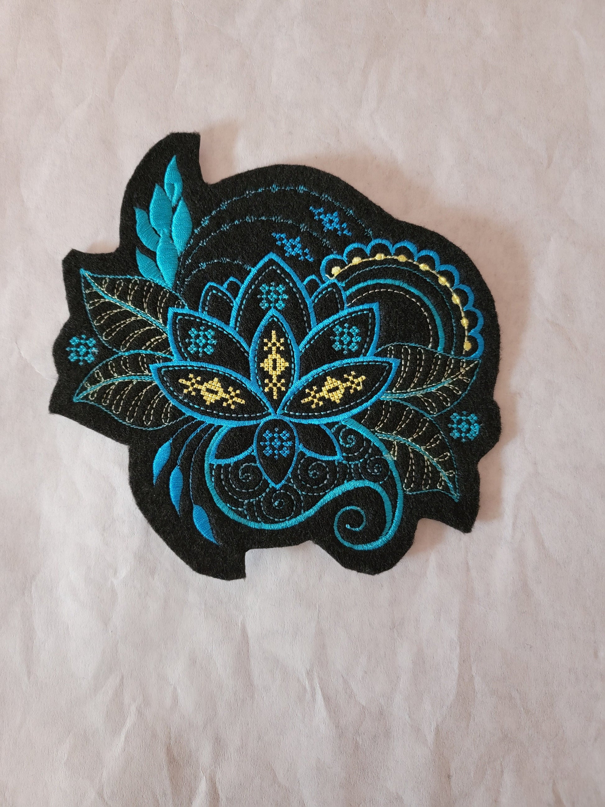 Lotus Flower, Felted Lotus Flower Iron-On Patch, Lotus Plant Patch, Inspirational Flower Patches,