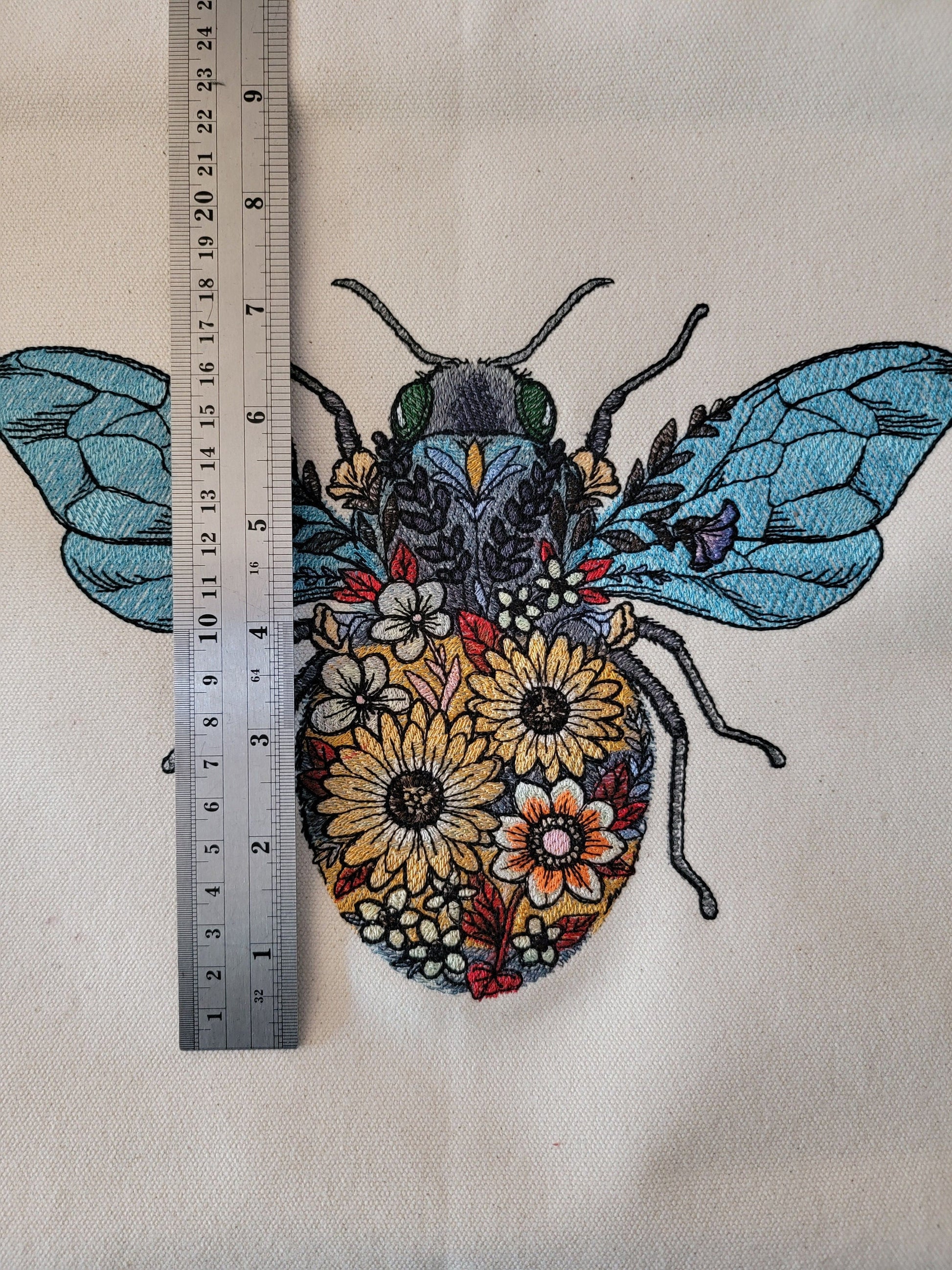 Bee Tapestry, Bee Embroidery, Wall hanging, Kitchen Decor, Bee Lovers, Bee Keepers, Decor