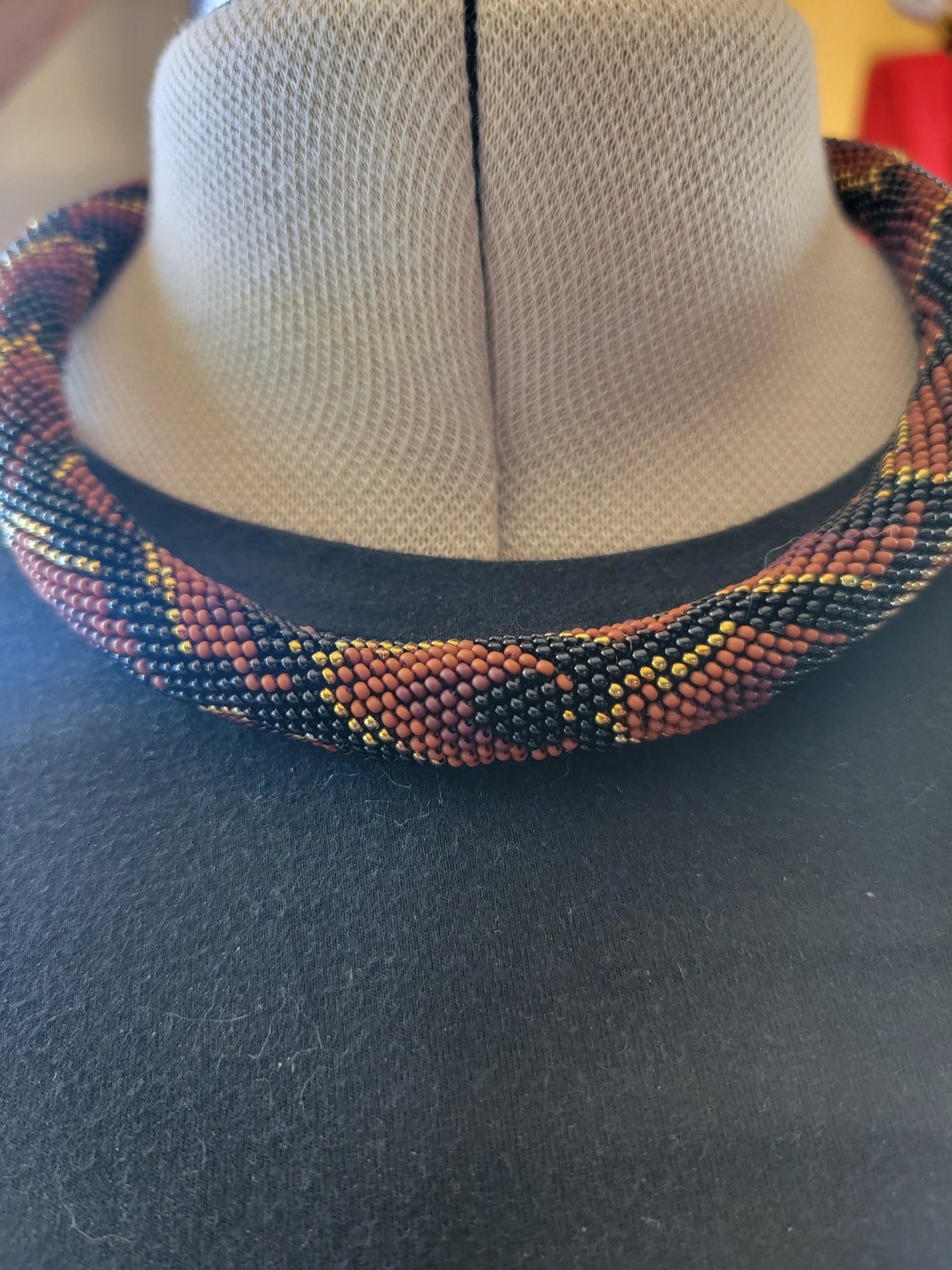 Snake Necklace, Beaded Snake Necklace, Retile inspired Choker Necklace