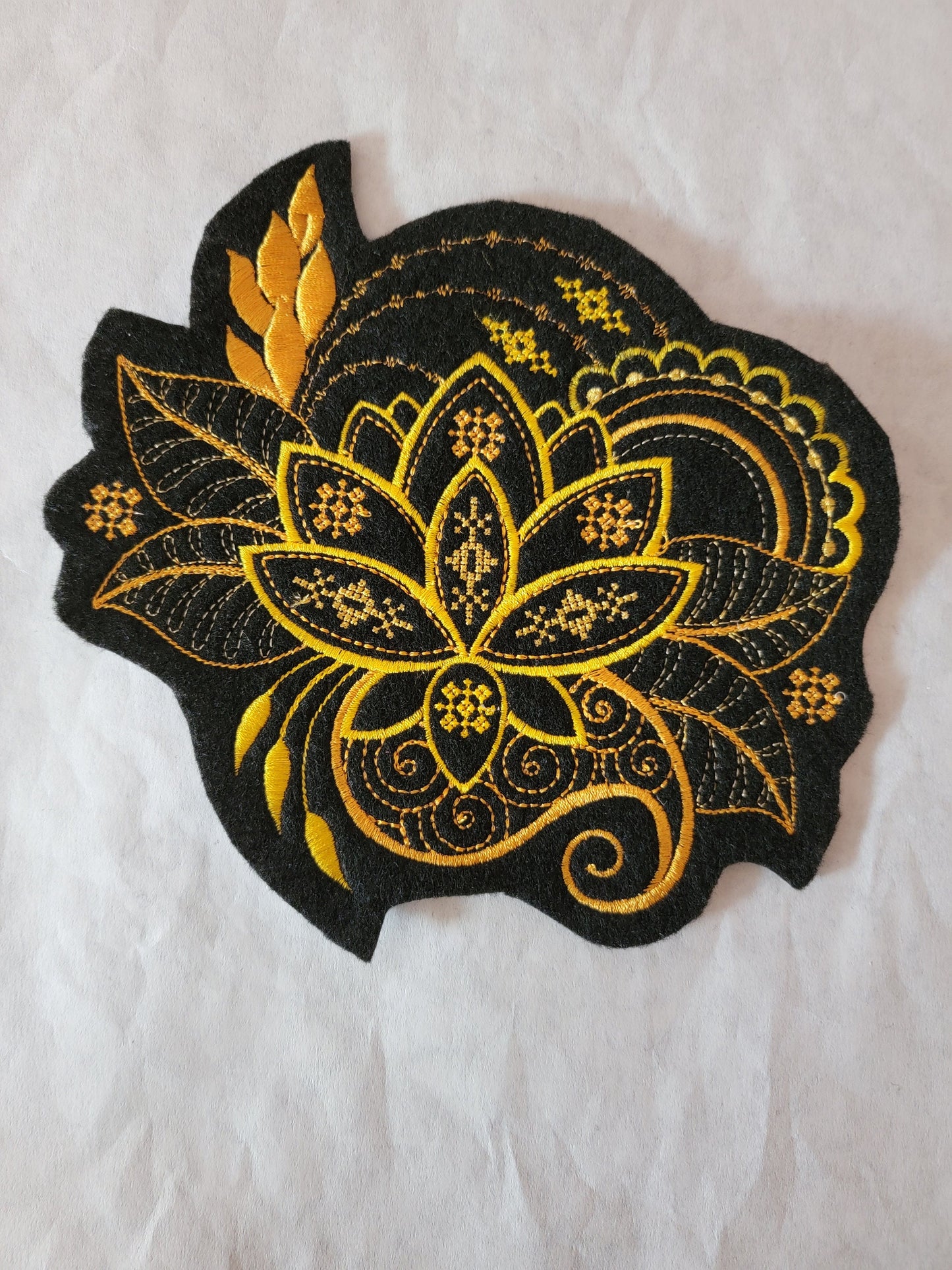 Lotus Flower, Felted Lotus Flower Iron-On Patch, Lotus Plant Patch, Inspirational Flower Patches,