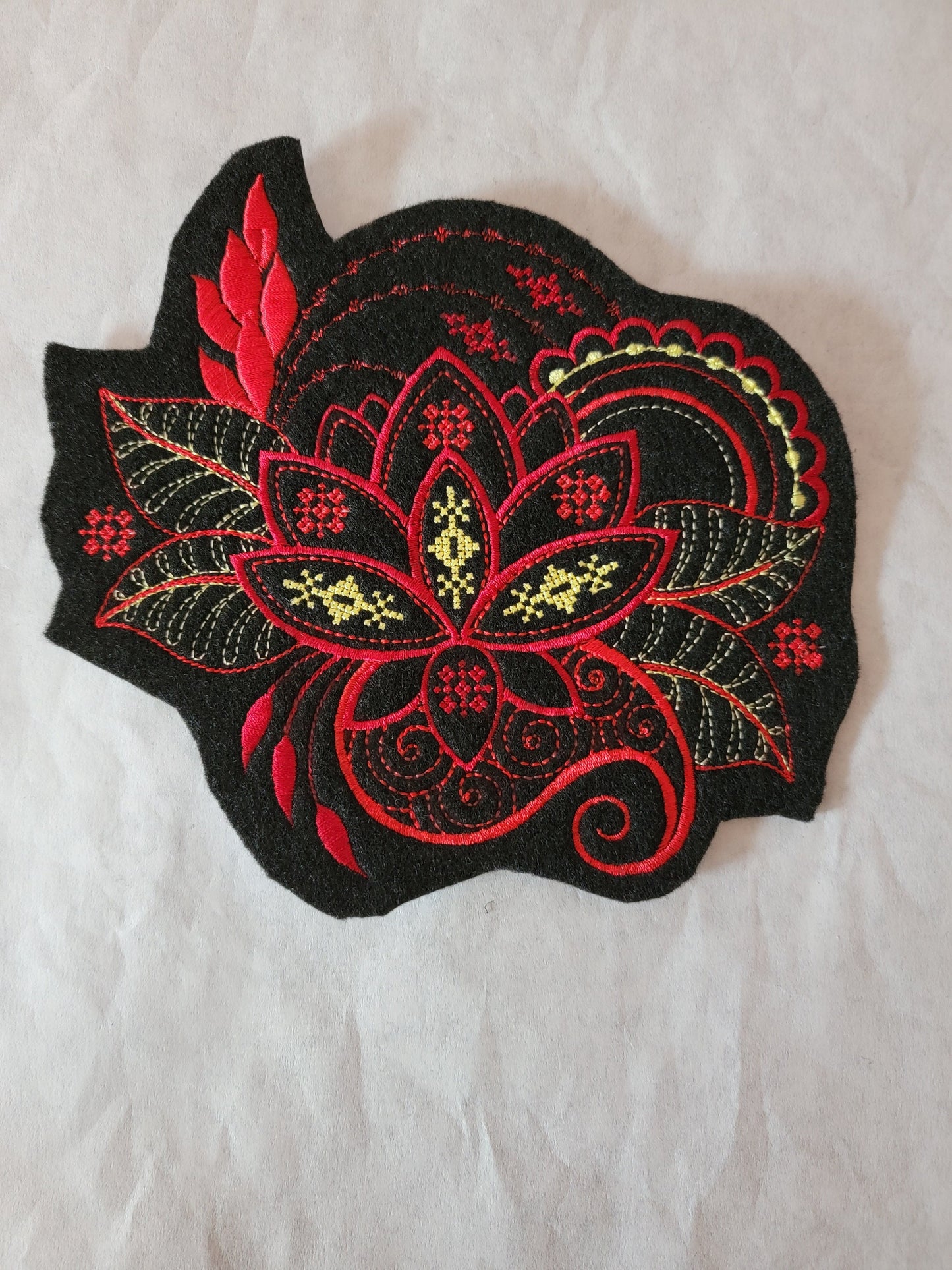 Lotus Flower, Felted Lotus Flower Iron-On Patch, Lotus Plant Patch, Inspirational Flower Patches,