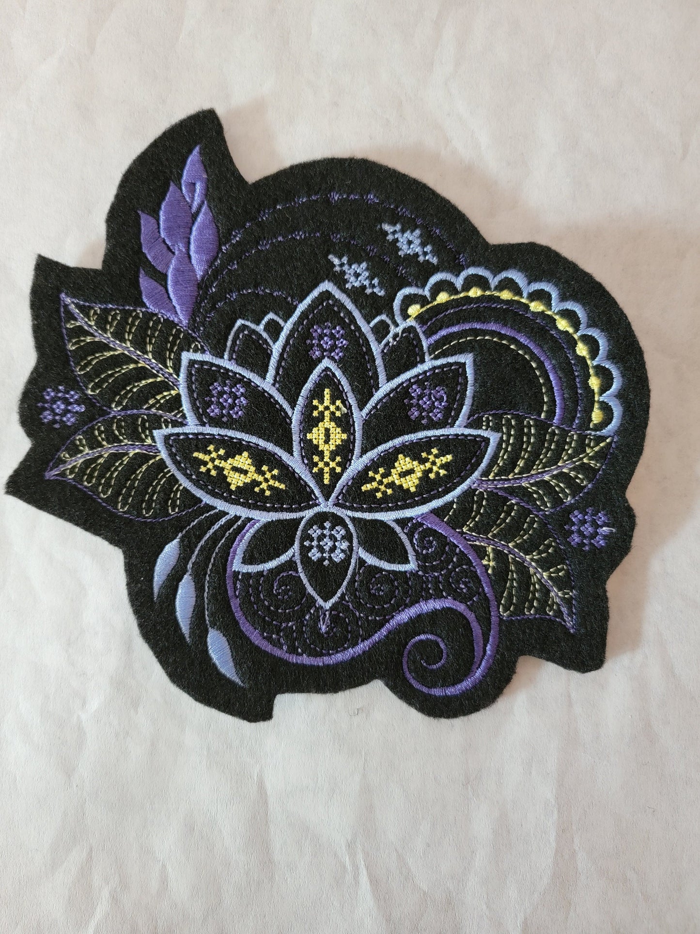 Lotus Flower, Felted Lotus Flower Iron-On Patch, Lotus Plant Patch, Inspirational Flower Patches,