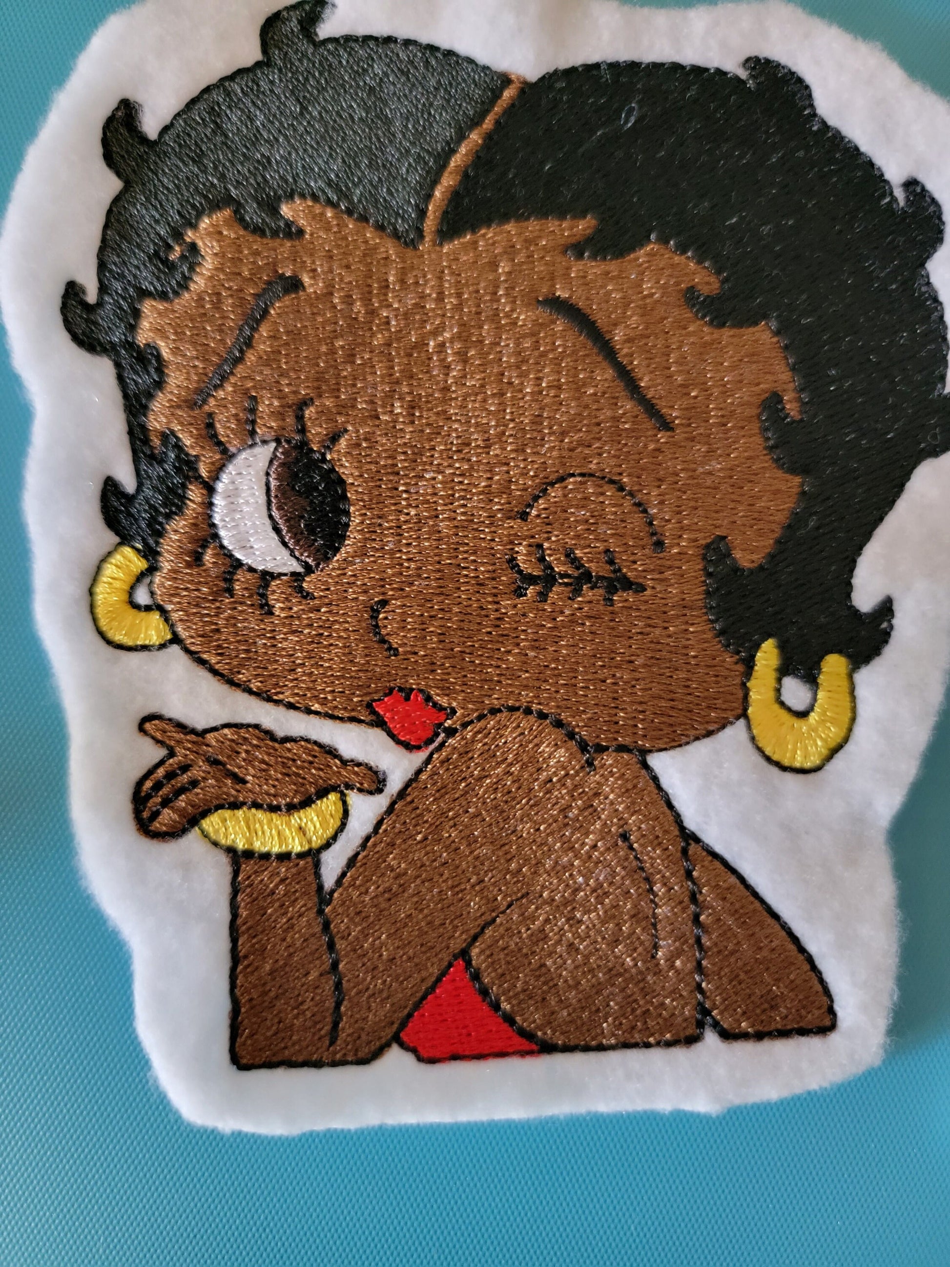 Black Betty Boop felt patch, Betty Boop patches, 4" Patch, NEW SIZES AVAILABLE!!