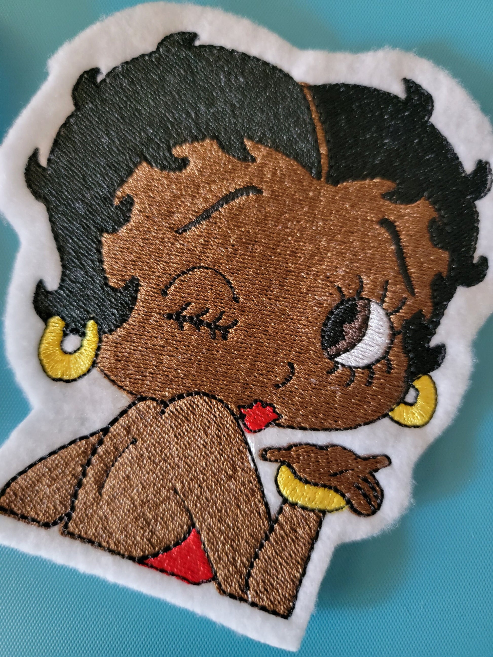 Black Betty Boop felt patch, Betty Boop patches, 4" Patch, NEW SIZES AVAILABLE!!