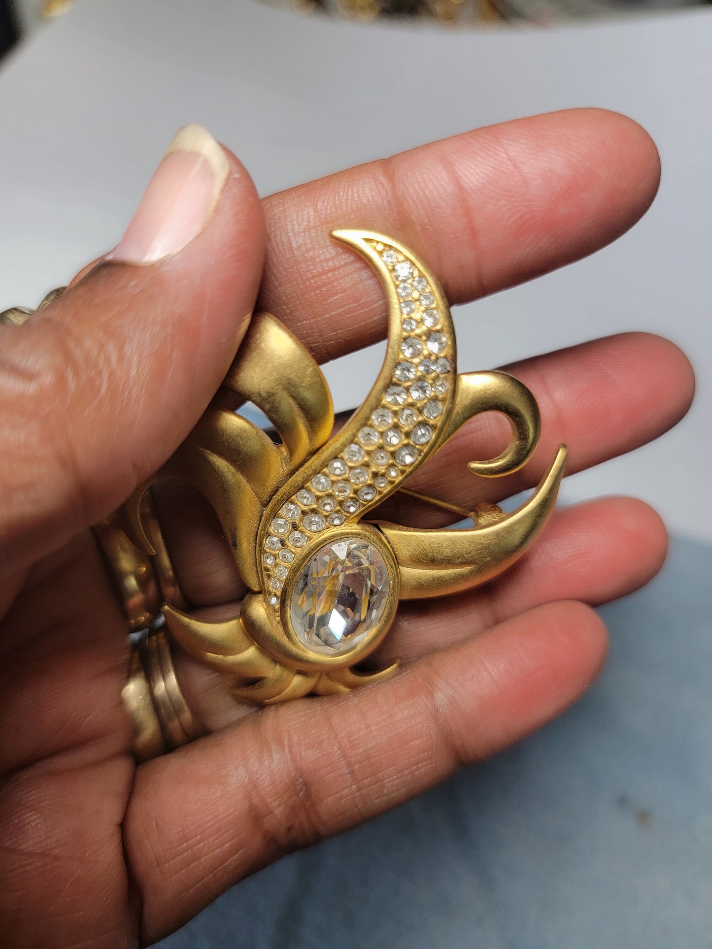 Vintage Brooch, Signed Swarovski, Vintage Jewelry, Lapel Brooch,