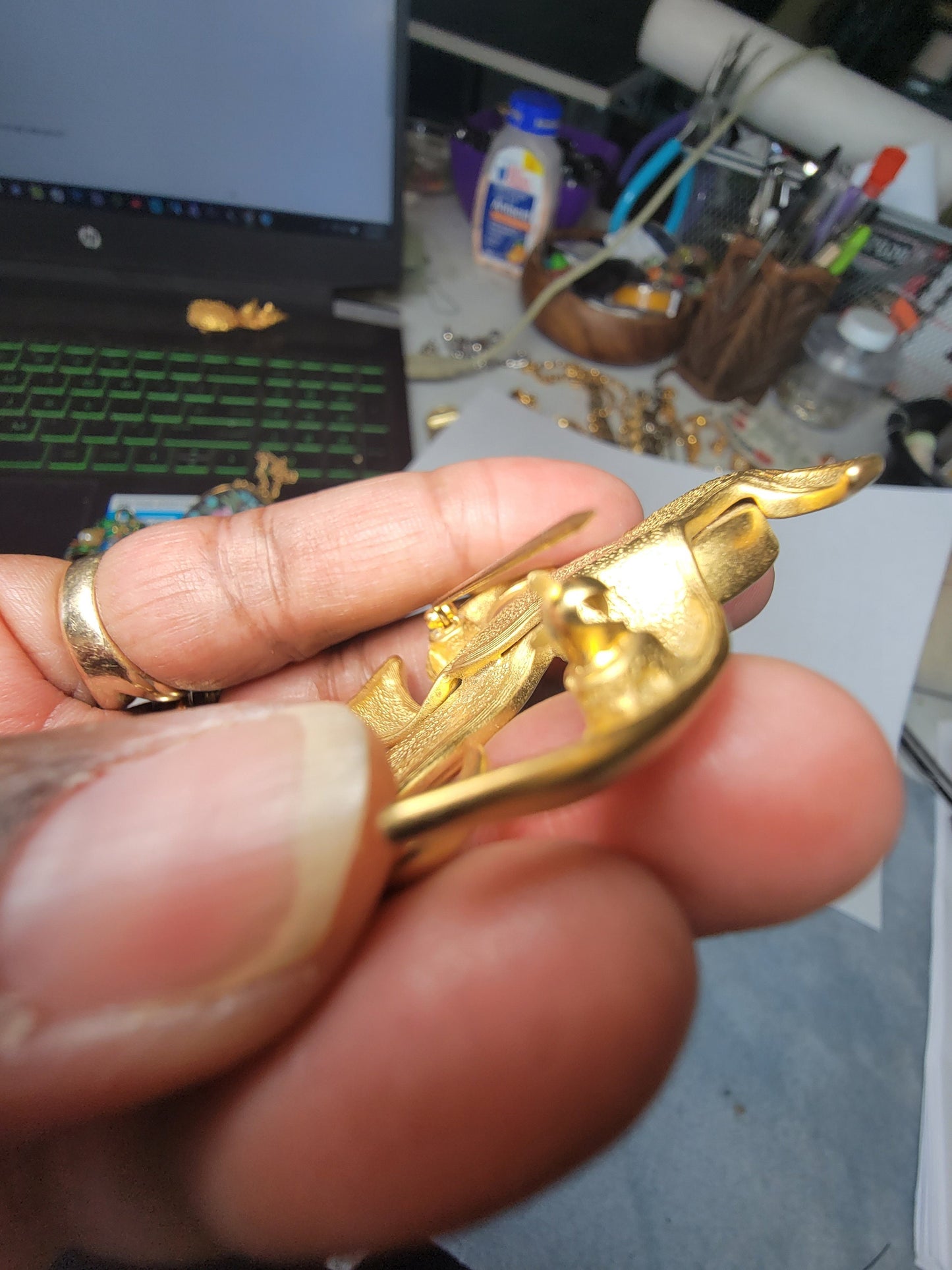 Vintage Brooch, Signed Swarovski, Vintage Jewelry, Lapel Brooch,