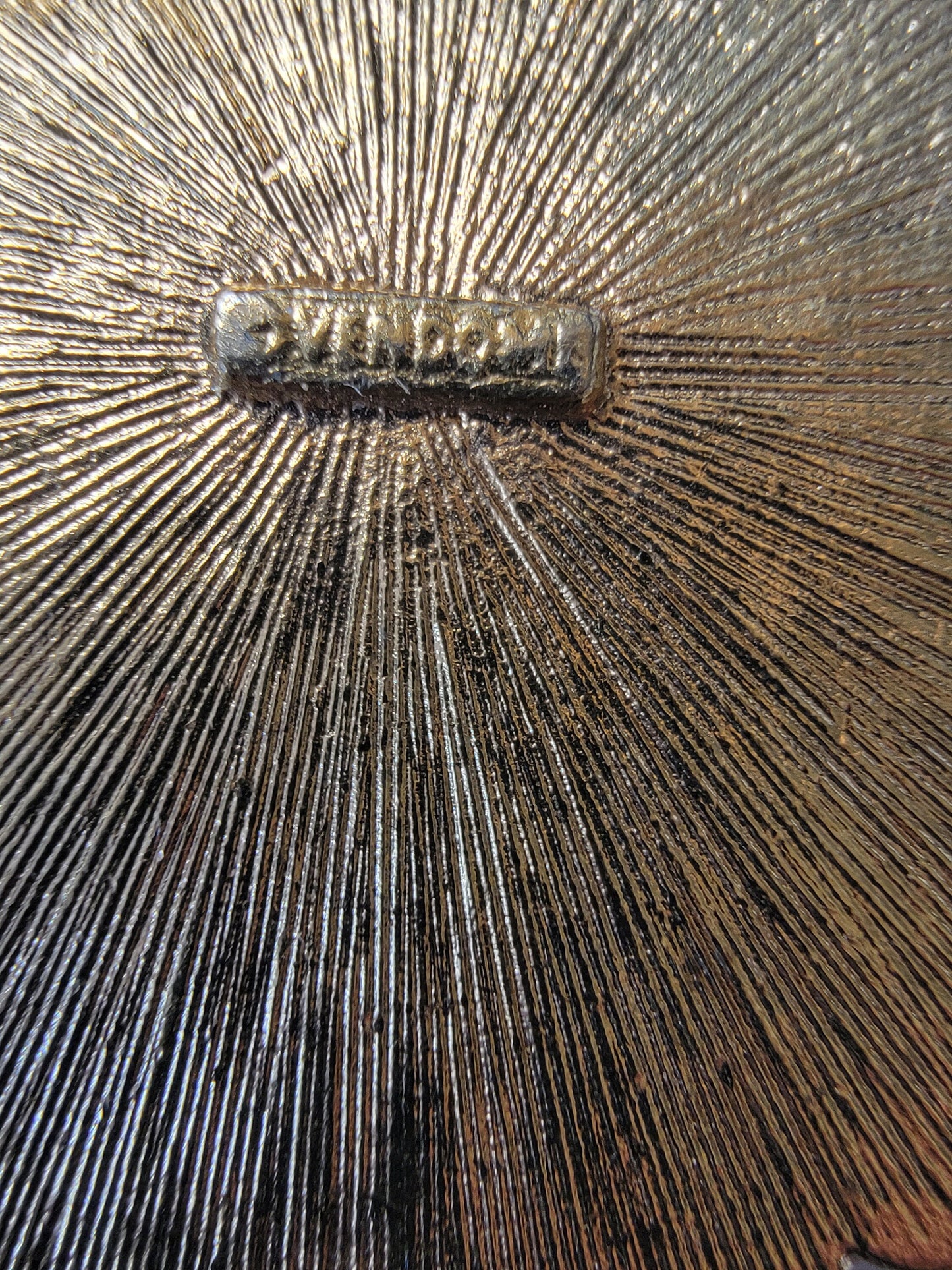 Vendome Goldtone Multicolor Stamped Pendant Necklace, Stamped Vintage Pendant Necklace