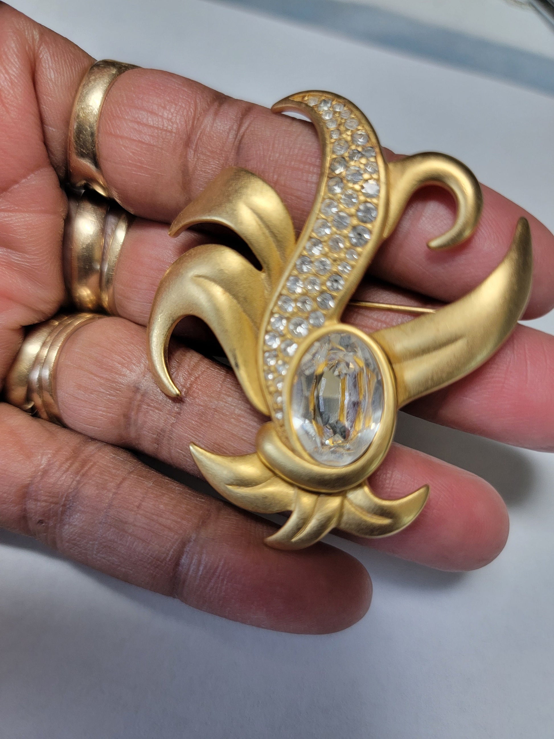 Vintage Brooch, Signed Swarovski, Vintage Jewelry, Lapel Brooch,