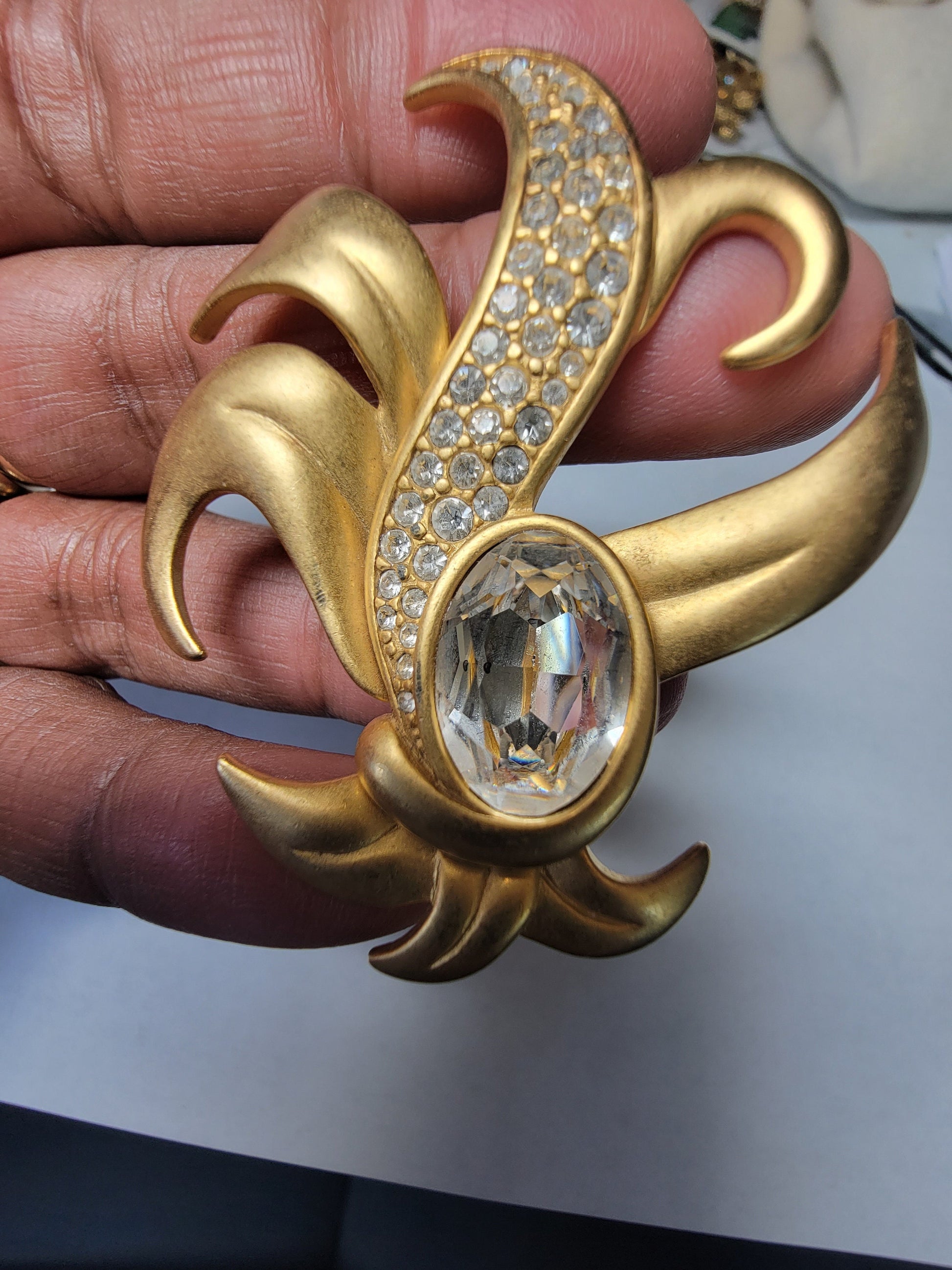 Vintage Brooch, Signed Swarovski, Vintage Jewelry, Lapel Brooch,