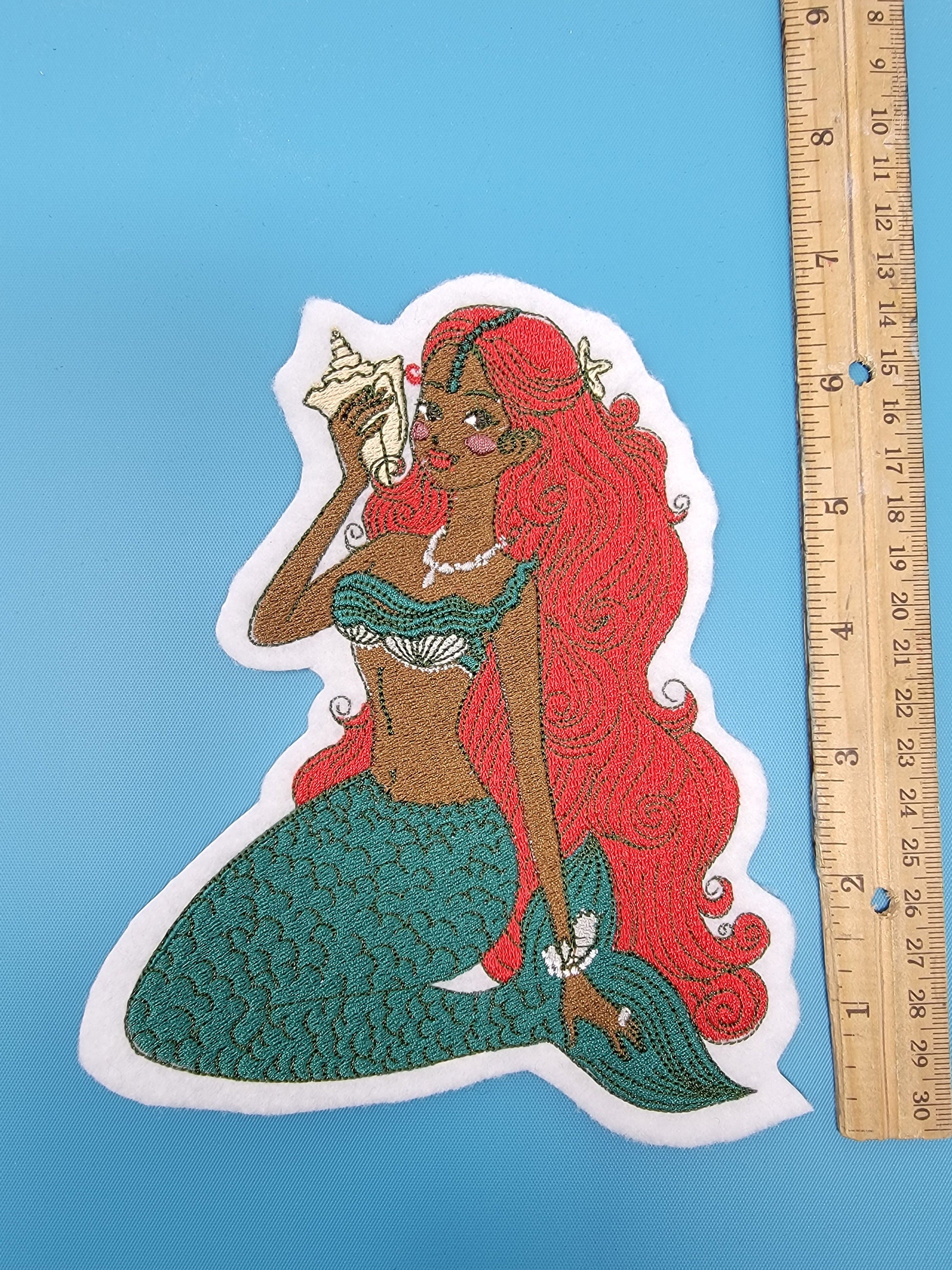 Black Mermaid, Mermaids, Cultural Mermaids, Iron-On Mermaid Patches, Black Cartoon