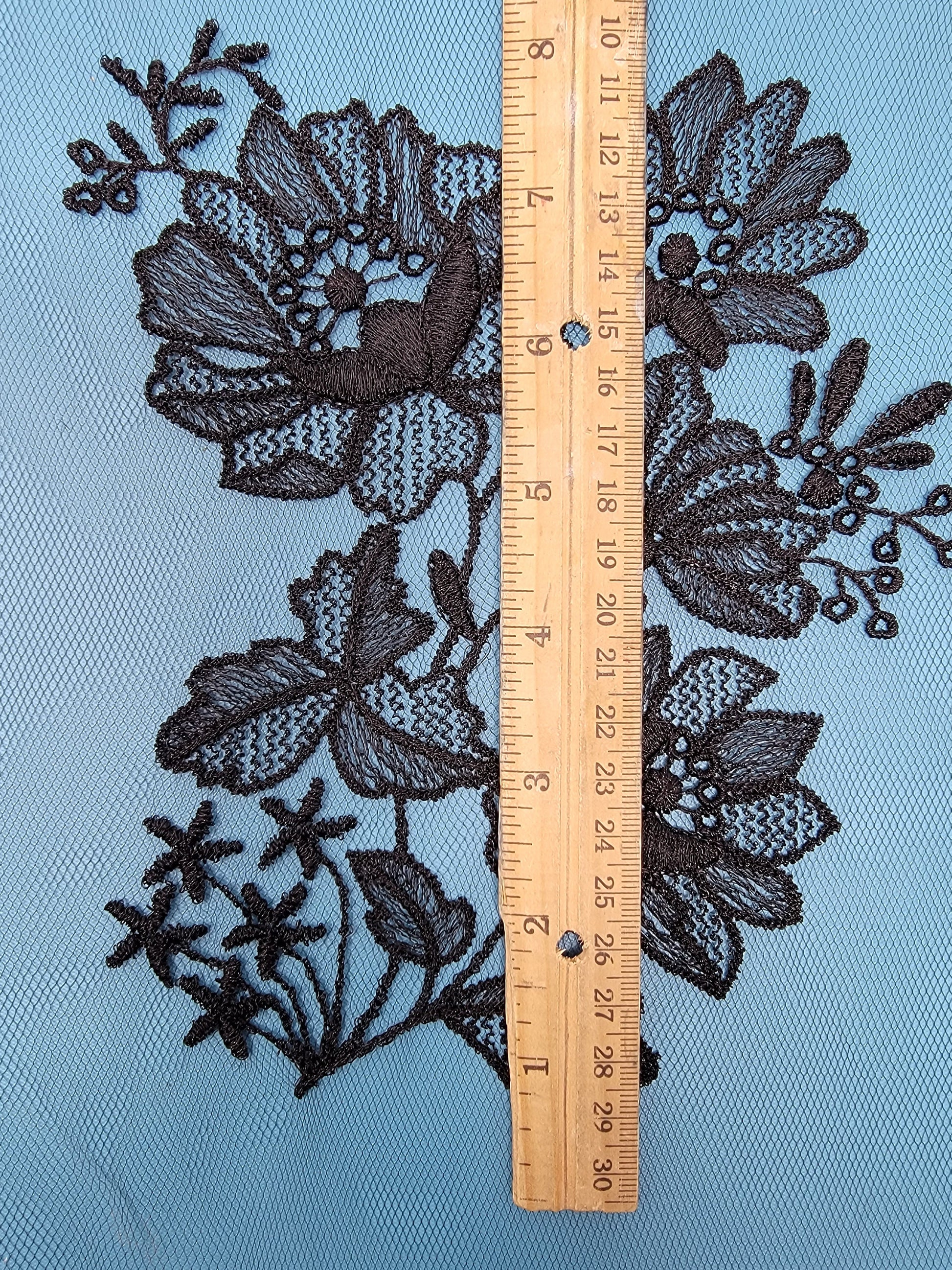 Black Lace Appliques, Black Lace Flowers, Gorgeous Goth Florals and Lace, Goth Style Decor