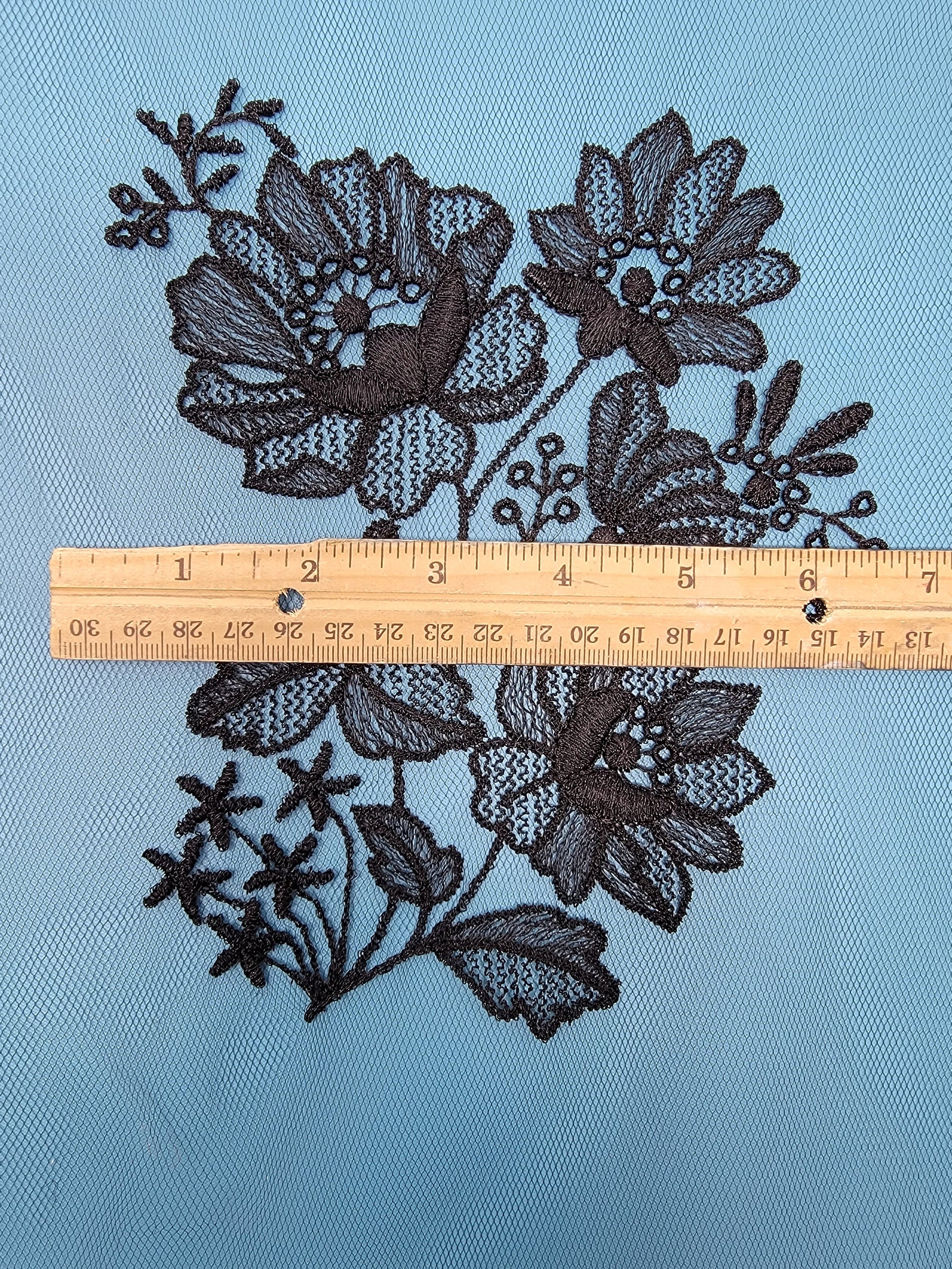 Black Lace Appliques, Black Lace Flowers, Gorgeous Goth Florals and Lace, Goth Style Decor