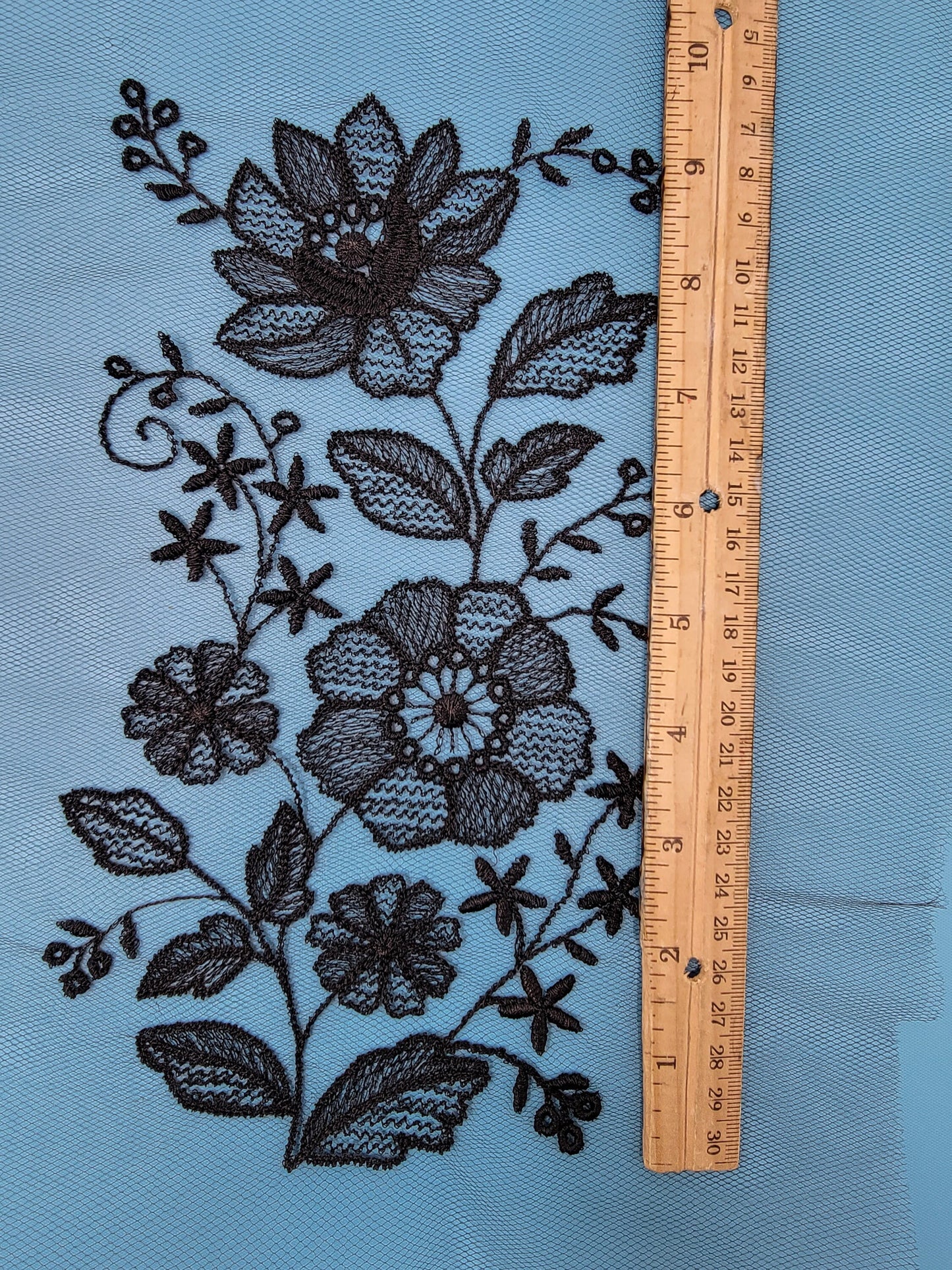 Black Floral Lace Applique, Black Lace, Gorgeous Goth, Moody Designs