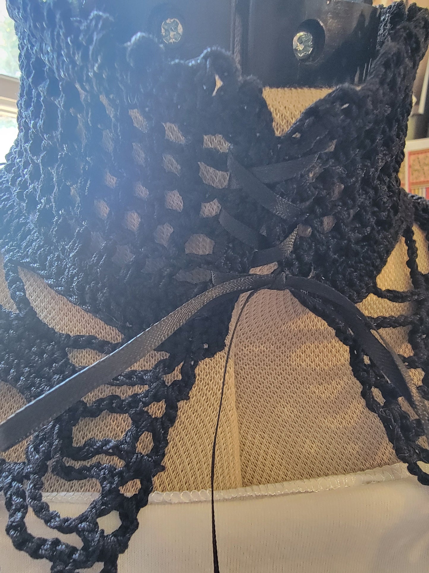 Skull Collar Choker, Handmade Crocheted Black Skull Collar, Halloween Fashion, Black Collars, Skeleton