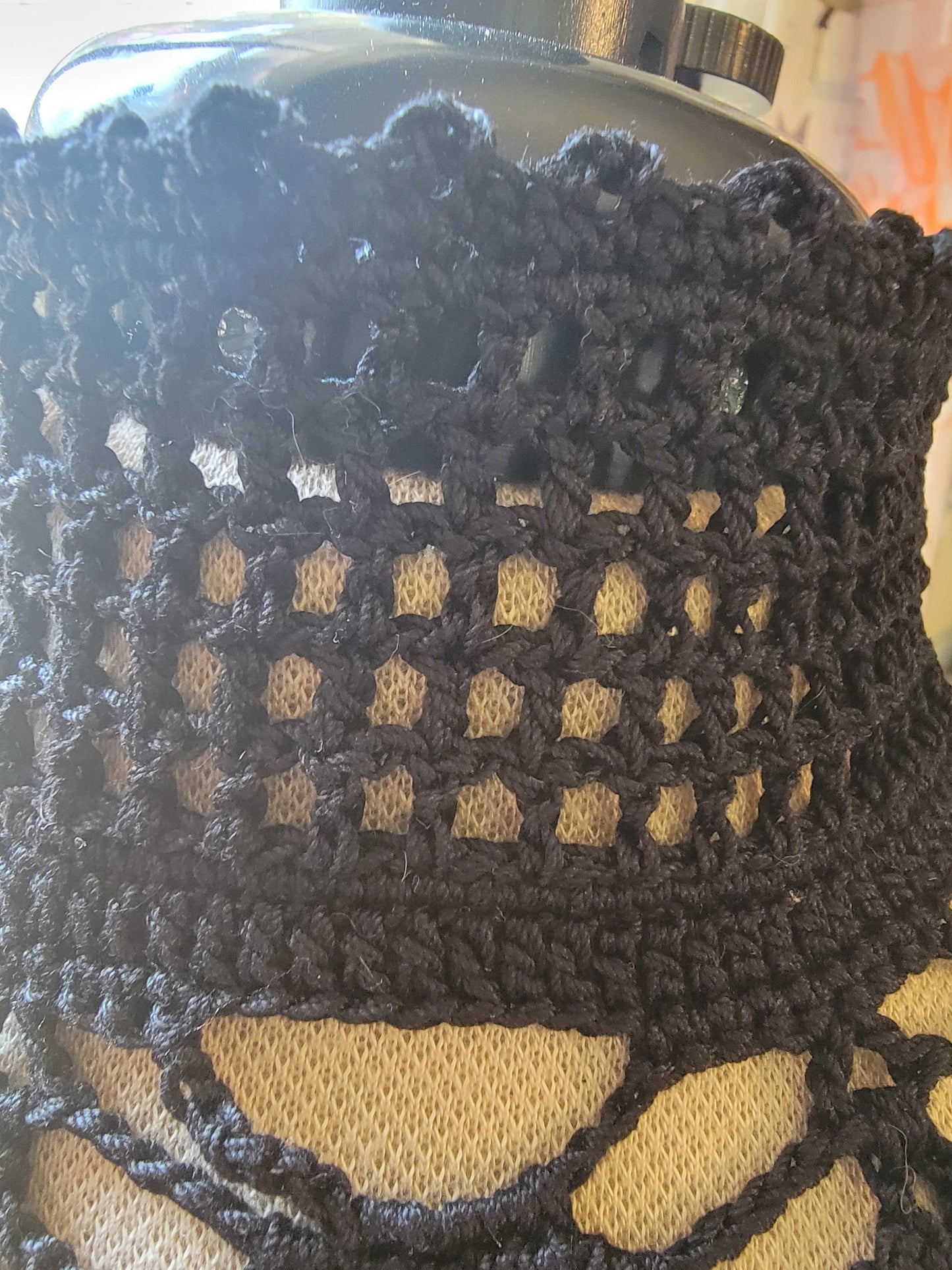 Skull Collar Choker, Handmade Crocheted Black Skull Collar, Halloween Fashion, Black Collars, Skeleton