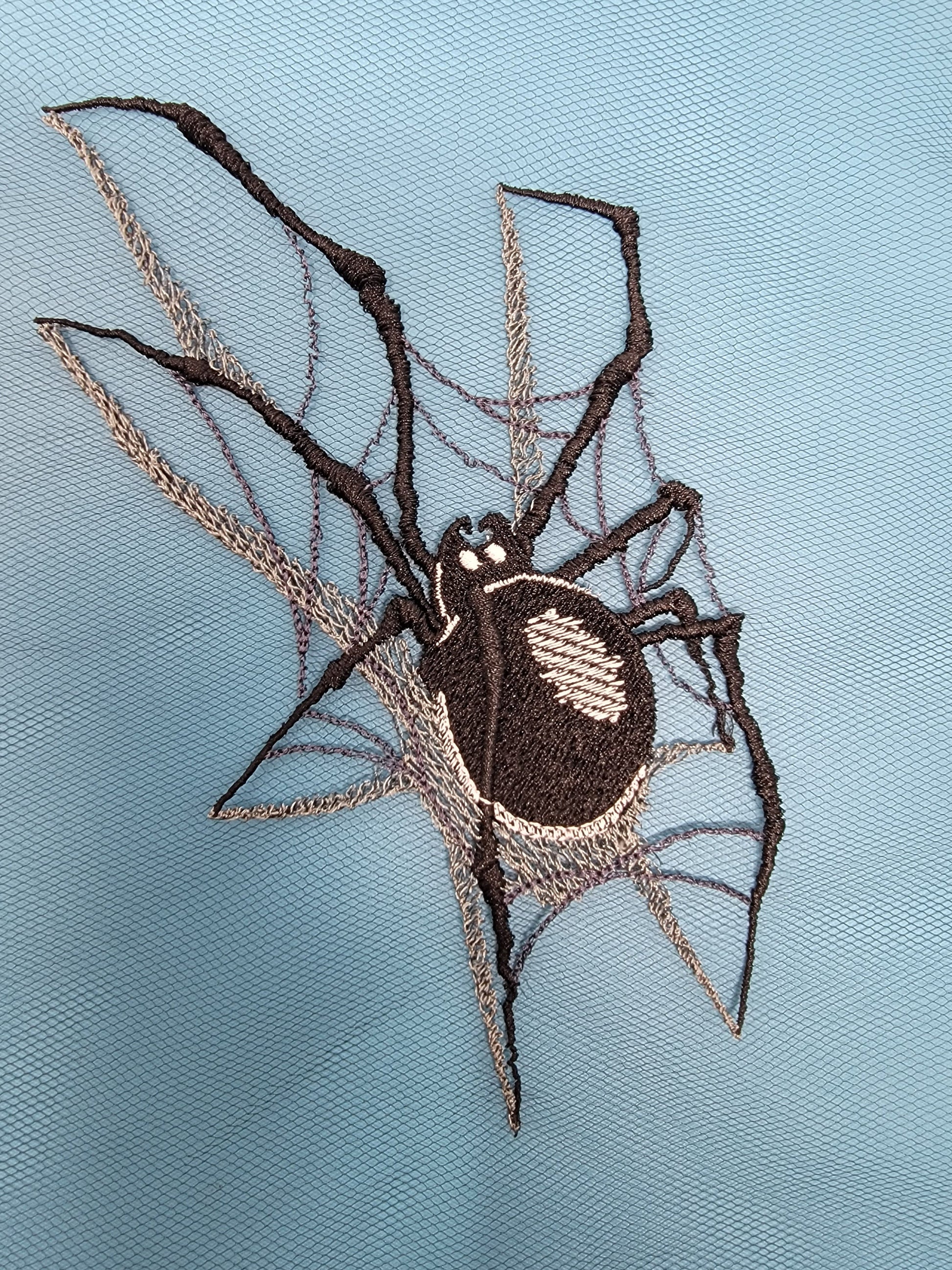 Spider Web Appliques, Embroidery Horror Patch, Spiders, Halloween Decor, Spider Patch