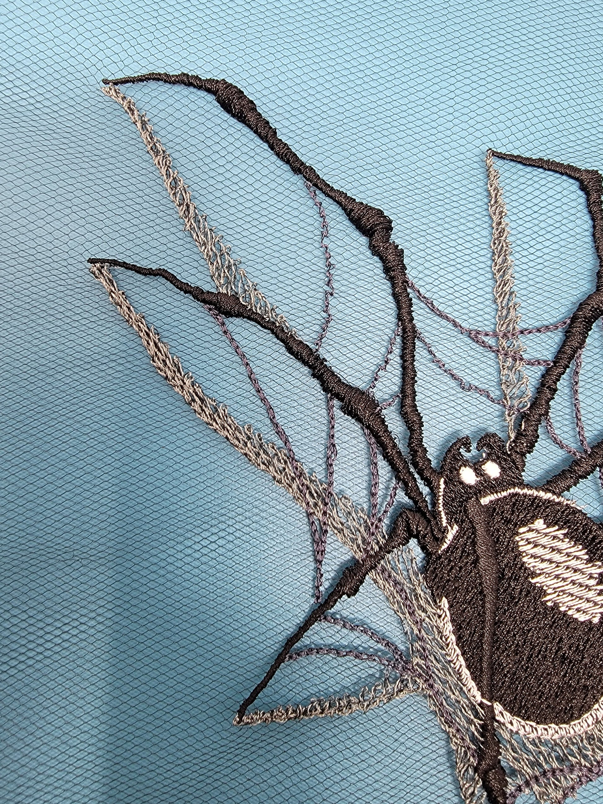 Spider Web Appliques, Embroidery Horror Patch, Spiders, Halloween Decor, Spider Patch