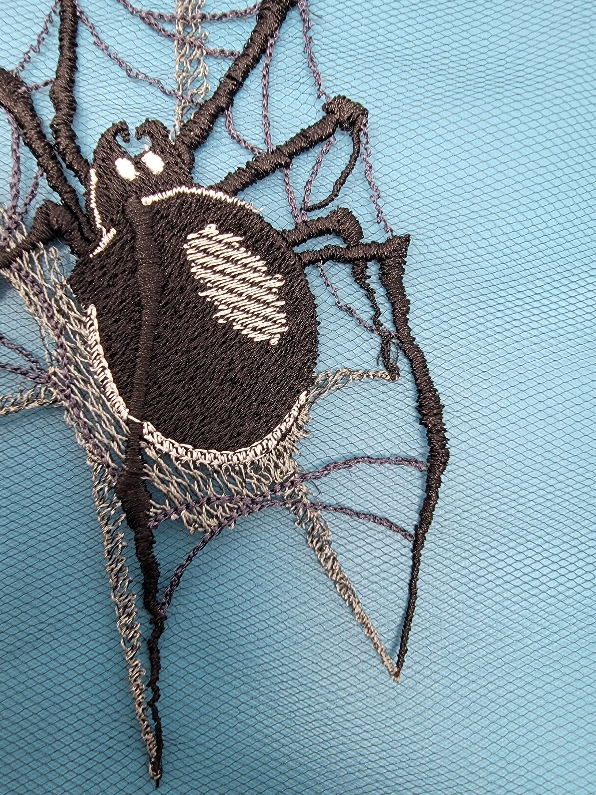 Spider Web Appliques, Embroidery Horror Patch, Spiders, Halloween Decor, Spider Patch