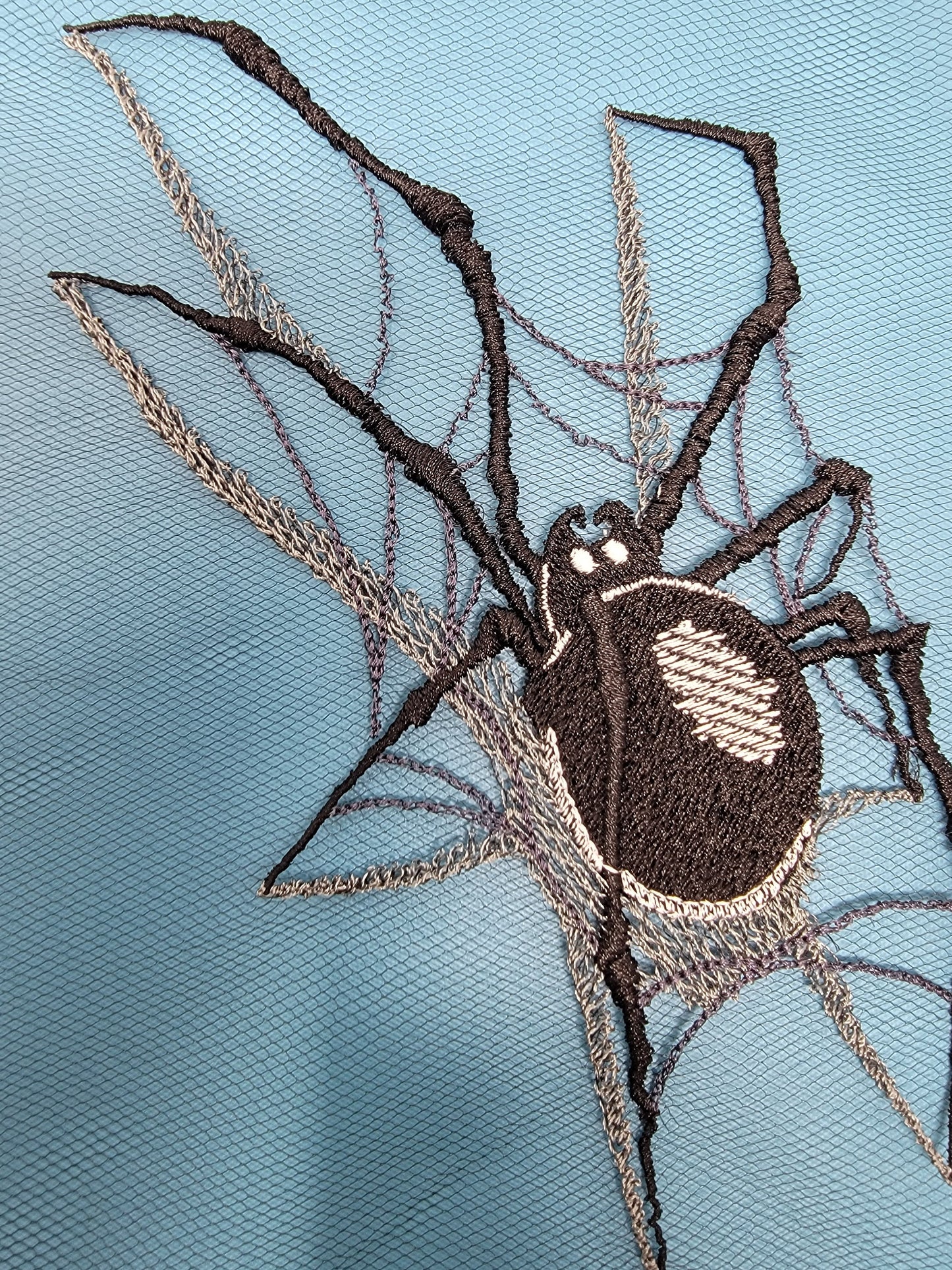 Spider Web Appliques, Embroidery Horror Patch, Spiders, Halloween Decor, Spider Patch
