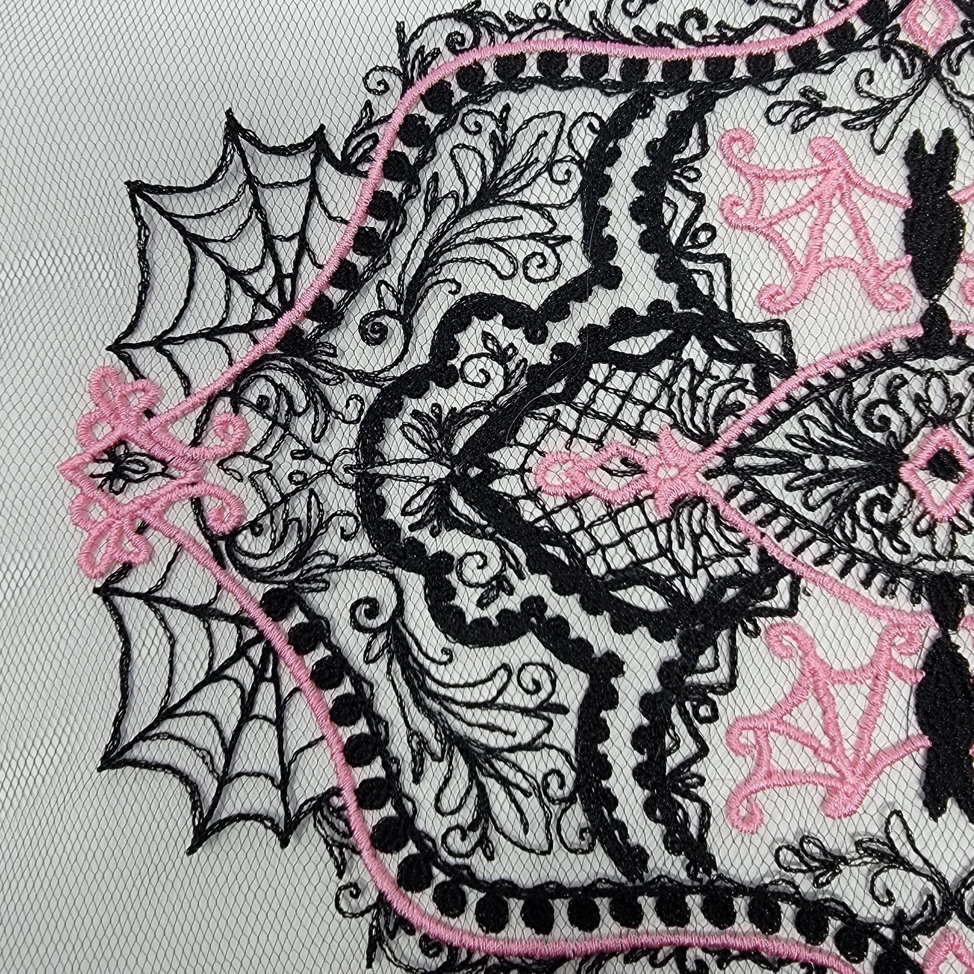 Black Doilies, Gothic, Bats and Cobwebs, Creepy, Halloween Lace Doily, Goth Style Decor, Witchy, Centerpiece, Table Runner, Lace, Appleseed