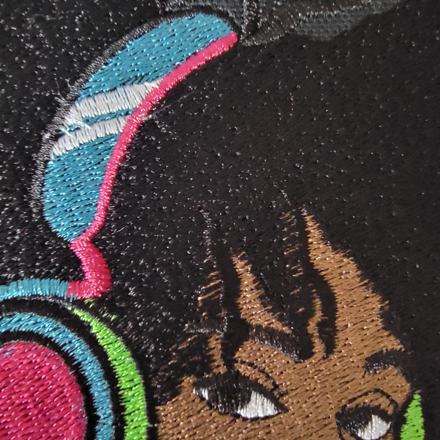 Black Girl with Headphones Iron-on Patch, Young Gifted and Black Patch or Picture for your Frame, Black Girl Magic