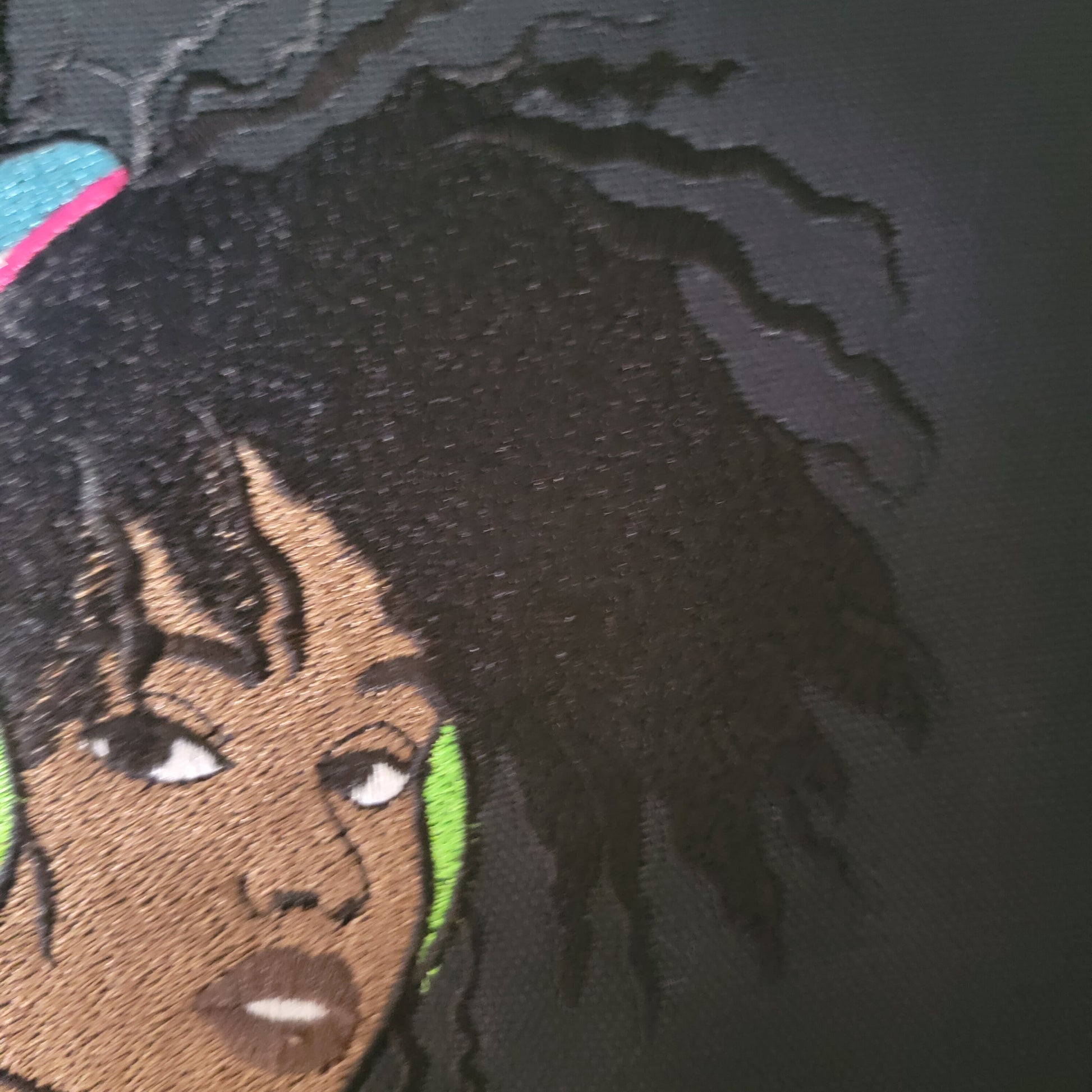 Black Girl with Headphones Iron-on Patch, Young Gifted and Black Patch or Picture for your Frame, Black Girl Magic