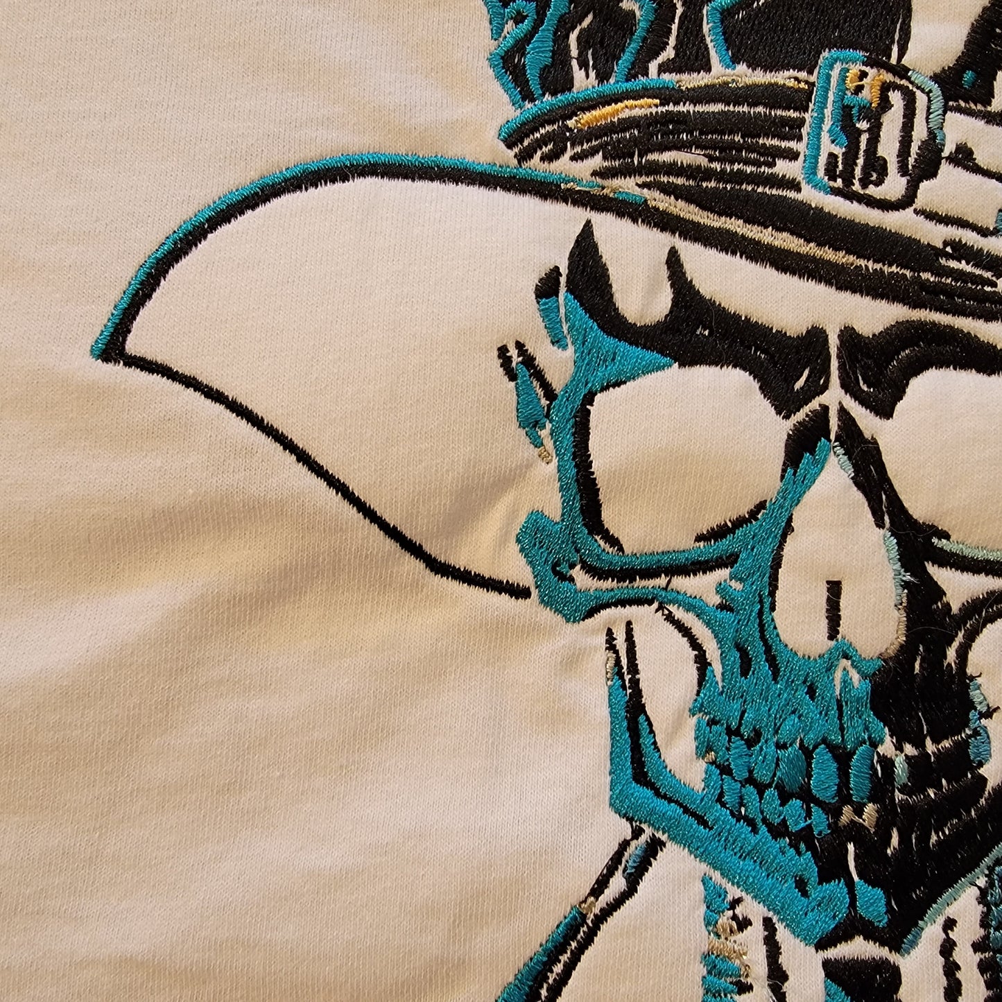 Skeleton, Dark and Eerie, Spooky Embroidered Skeleton Tapestry, Skeleton Wall Hanging, Fancy Skull, Gifts, Skeleton Cowboy, Motorcycle Patch