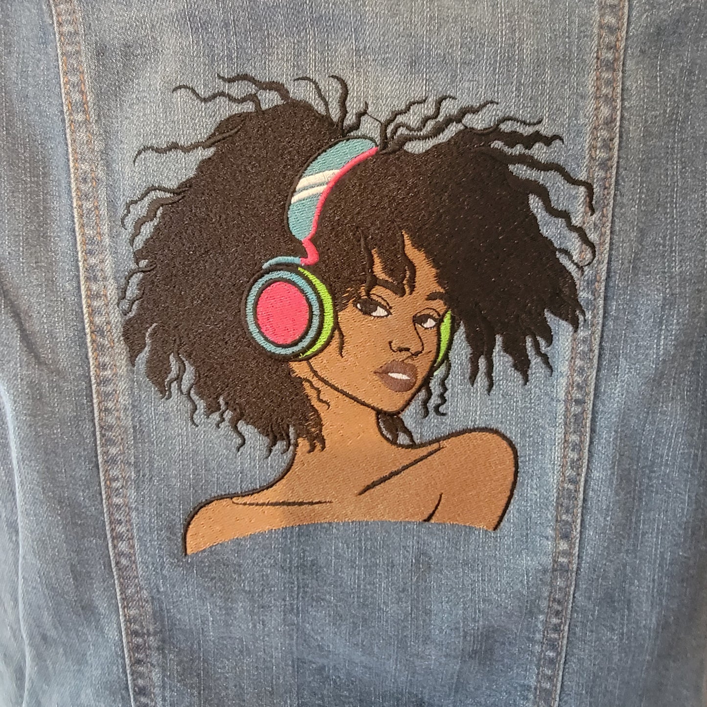 Black Girls, FOREVER 21 XS, Denim Vest with Pockets and Embroidery, Black Girl Magic Casual Clothing, African American