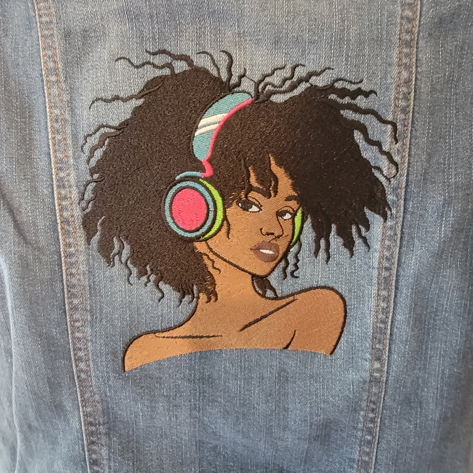 Black Girls, FOREVER 21 XS, Denim Vest with Pockets and Embroidery, Black Girl Magic Casual Clothing, African American