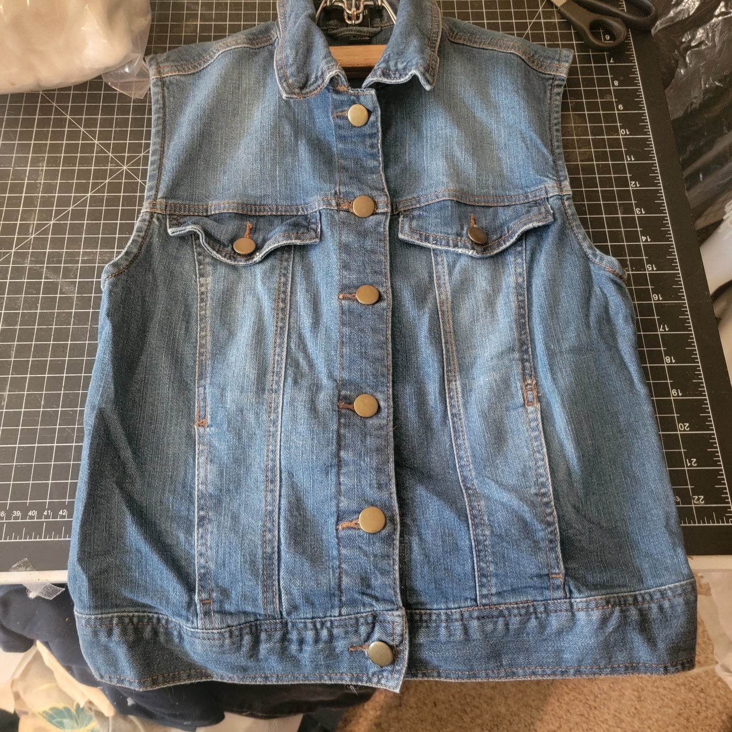 Black Girls, FOREVER 21 XS, Denim Vest with Pockets and Embroidery, Black Girl Magic Casual Clothing, African American
