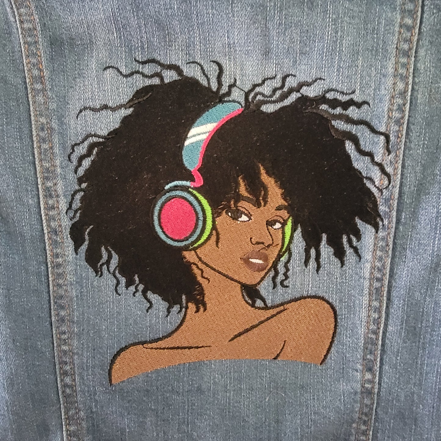 Black Girls, FOREVER 21 XS, Denim Vest with Pockets and Embroidery, Black Girl Magic Casual Clothing, African American