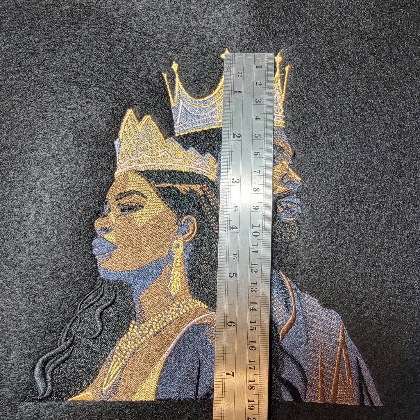 Black King and Queen Embroidered Tapestry