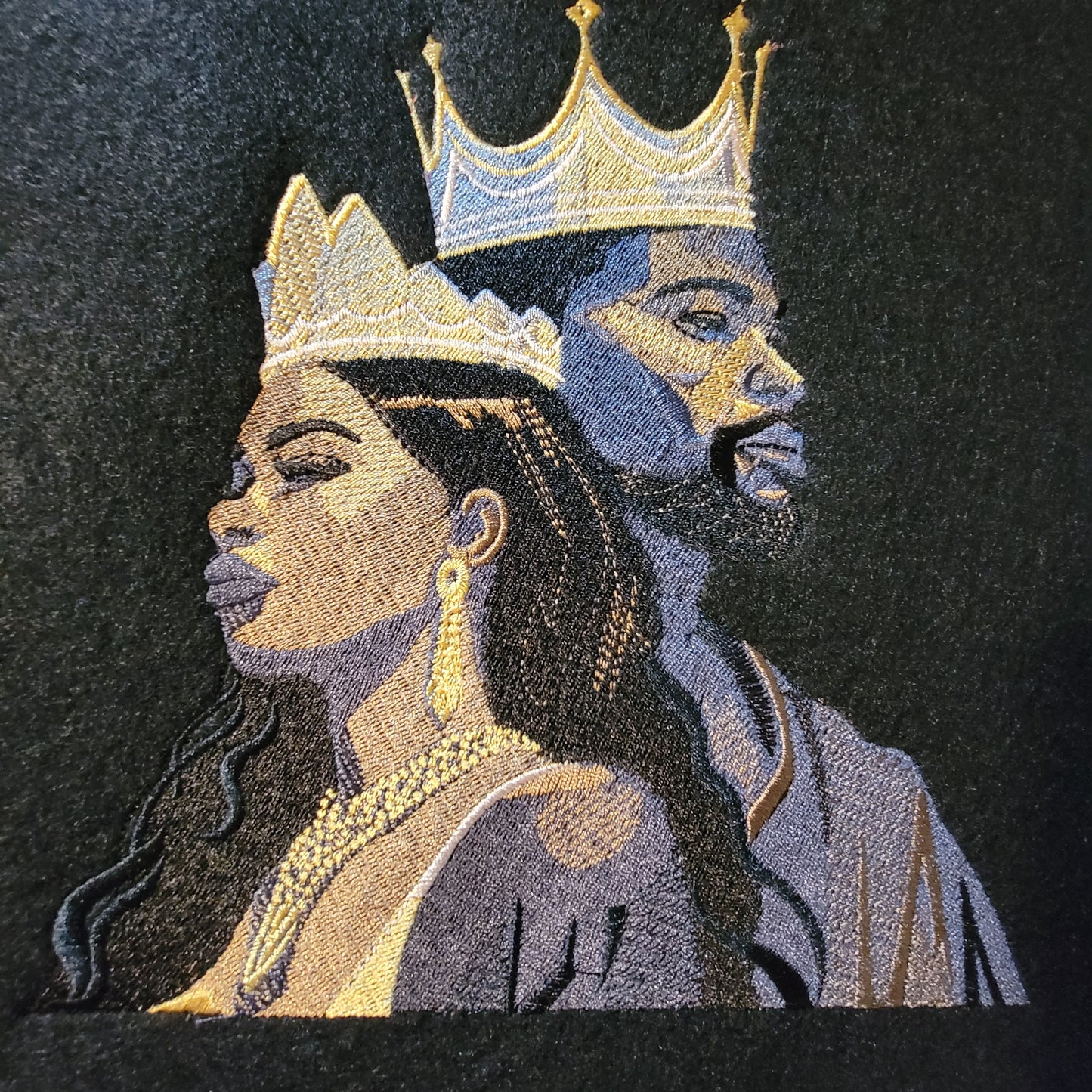 Black King and Queen Embroidered Tapestry