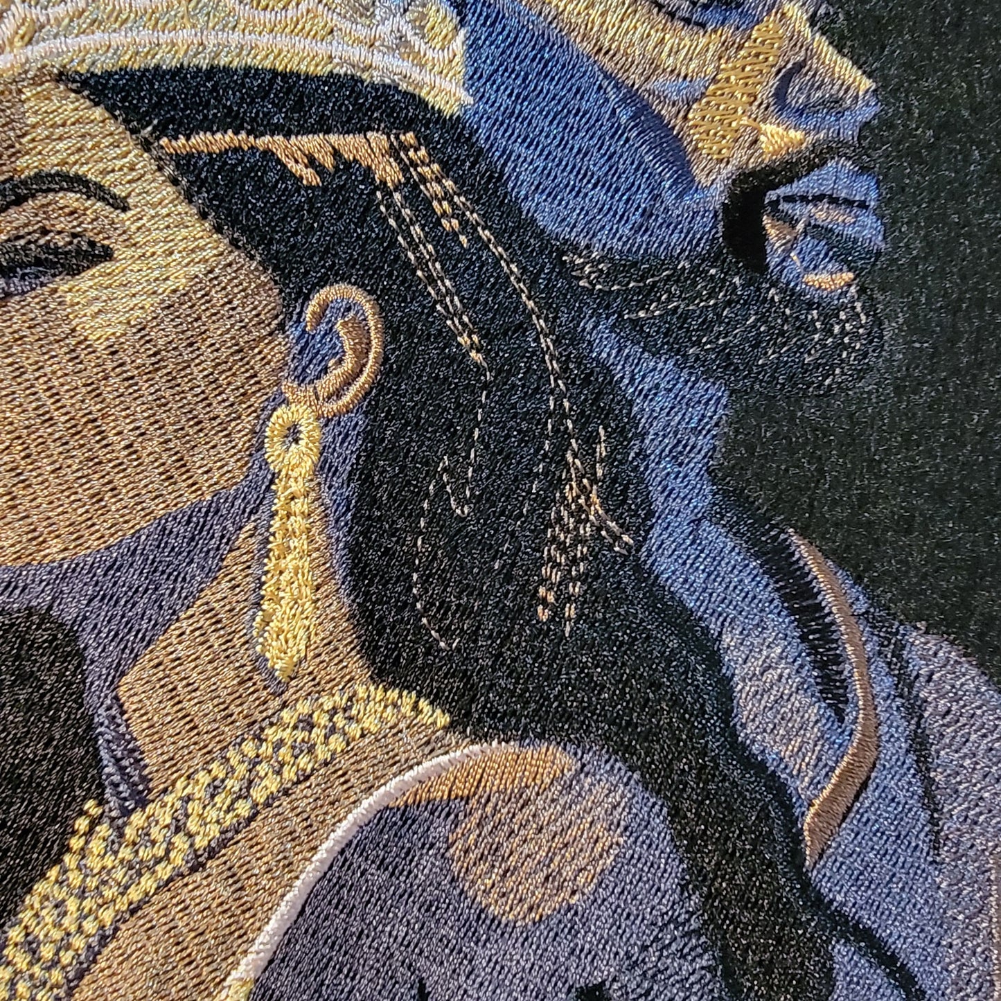 Black King and Queen Embroidered Tapestry