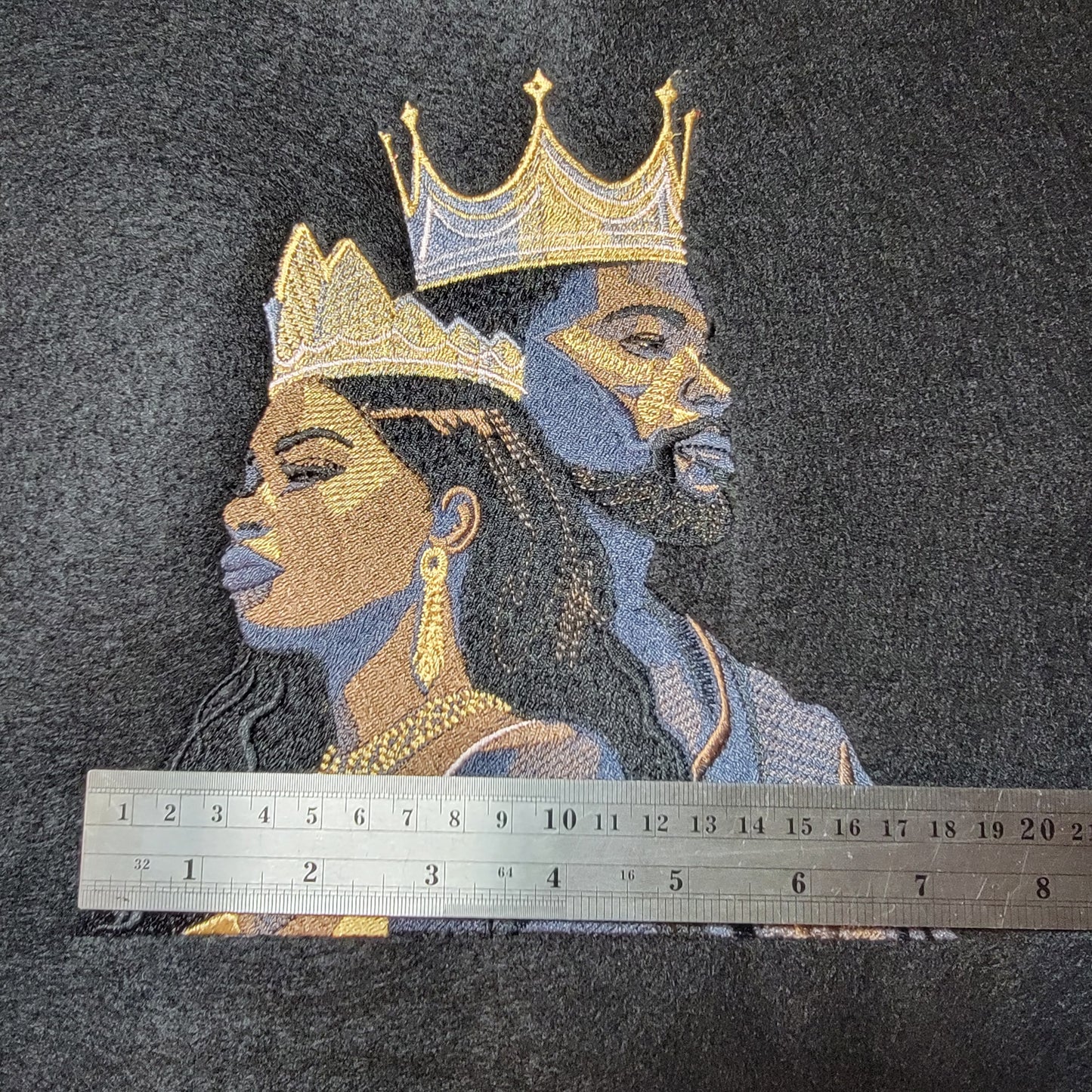 Black King and Queen Embroidered Tapestry