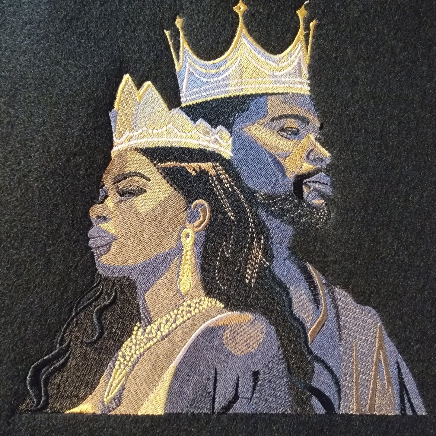 Black King and Queen Embroidered Tapestry