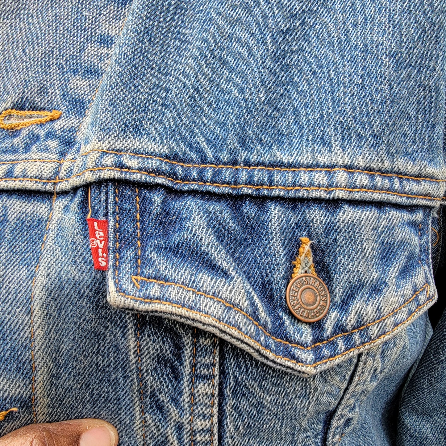 Vintage Levi 1996 Jean Jacket, OOAK Denim Women's Levi Strauss Blue Jean Jacket, Jean Jacket USA with Embroidered Dragon Design
