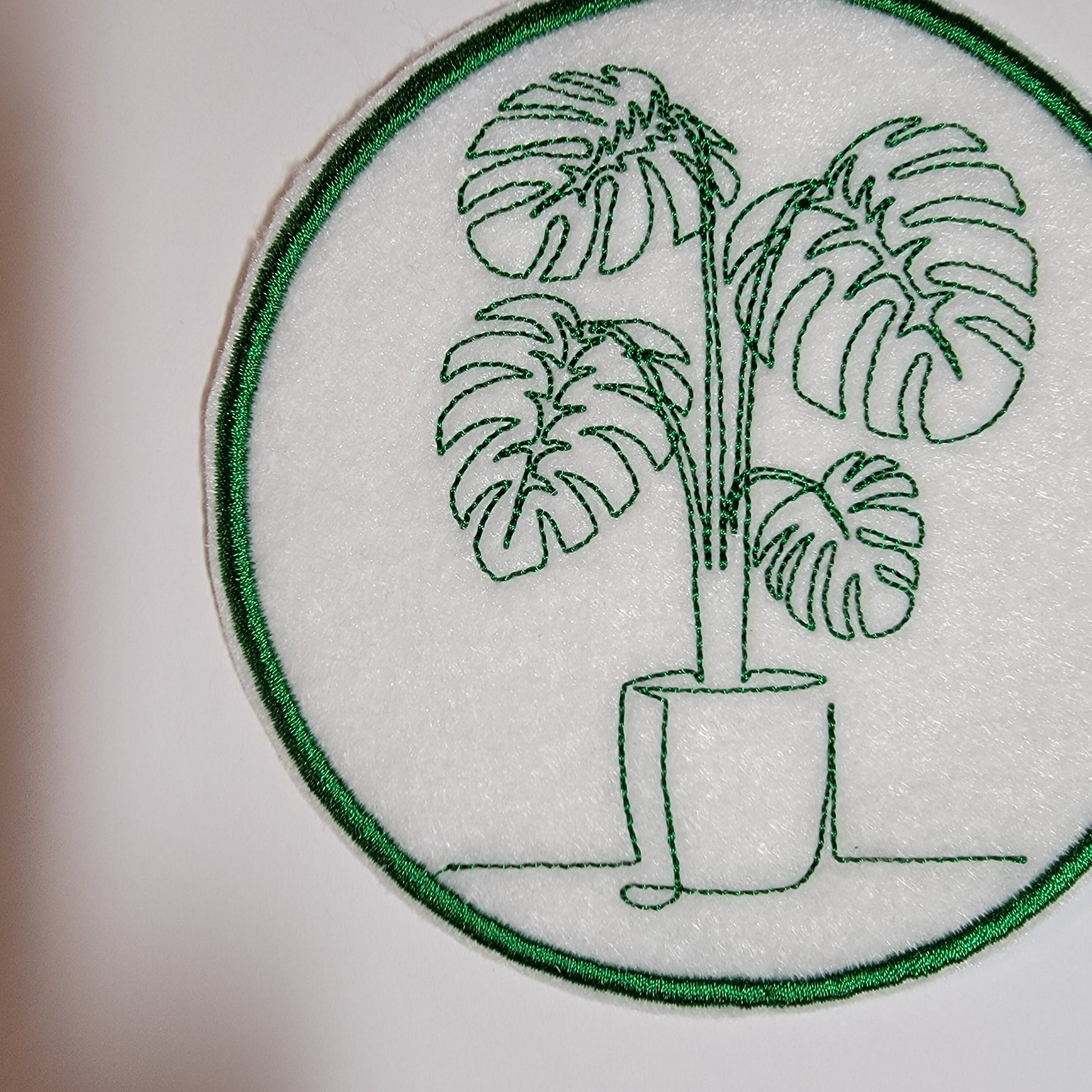 Monstera Iron-on Felt Patch, Monstera plant Patch, 4" patches, Monstera Embroidery Patch