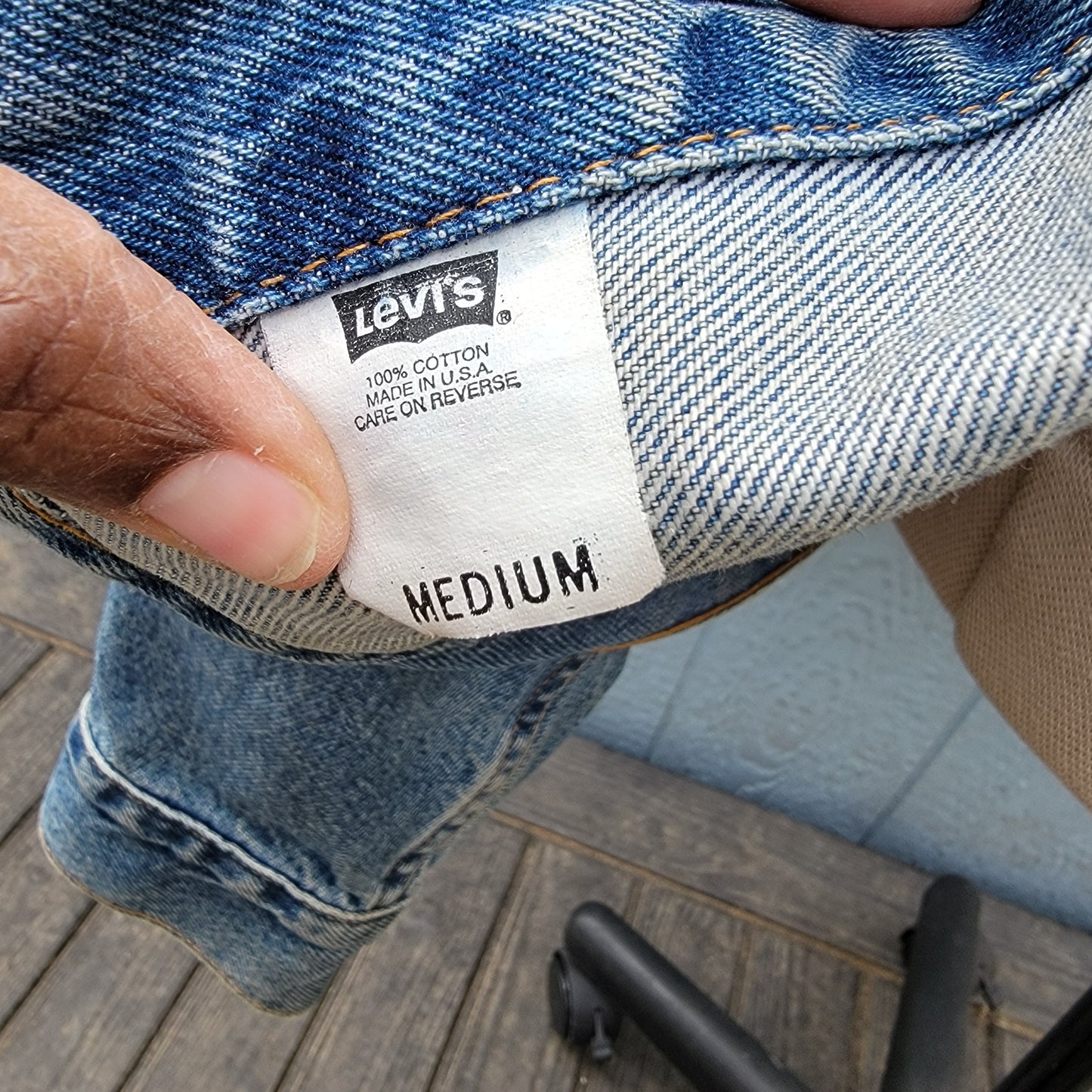 Vintage Levi 1996 Jean Jacket, OOAK Denim Women's Levi Strauss Blue Jean Jacket, Jean Jacket USA with Embroidered Dragon Design