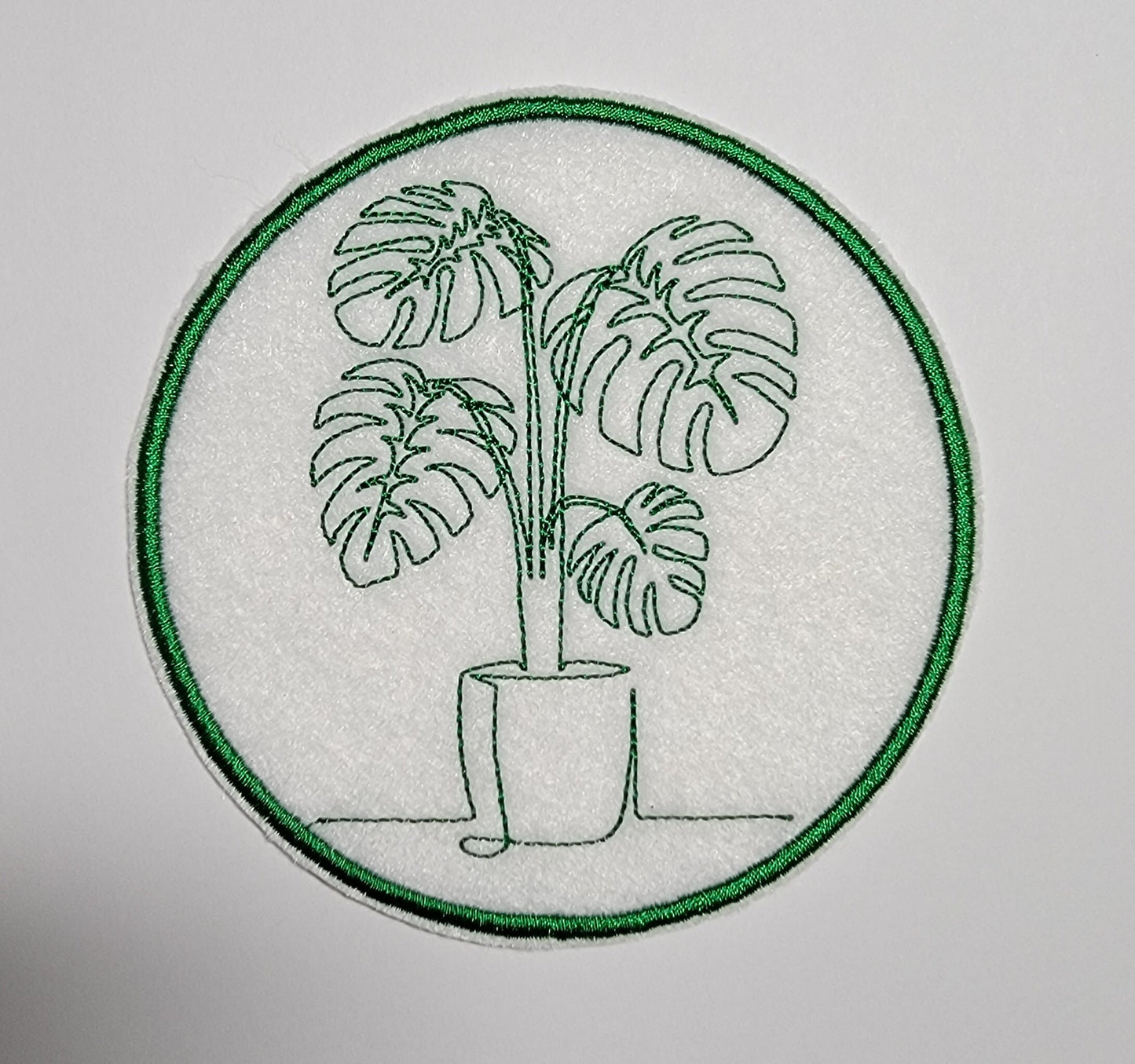 Monstera Iron-on Felt Patch, Monstera plant Patch, 4" patches, Monstera Embroidery Patch