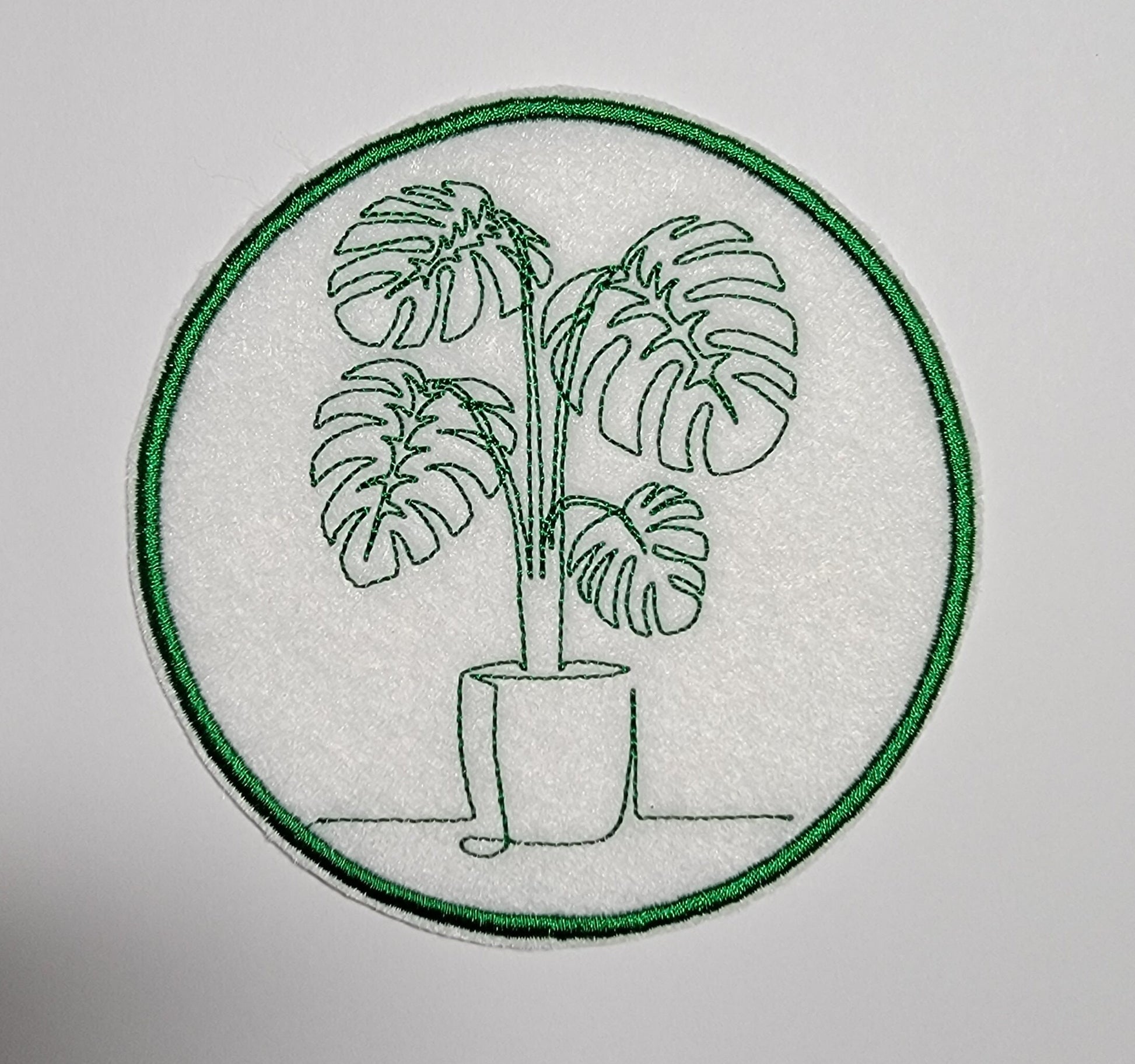 Monstera Iron-on Felt Patch, Monstera plant Patch, 4" patches, Monstera Embroidery Patch