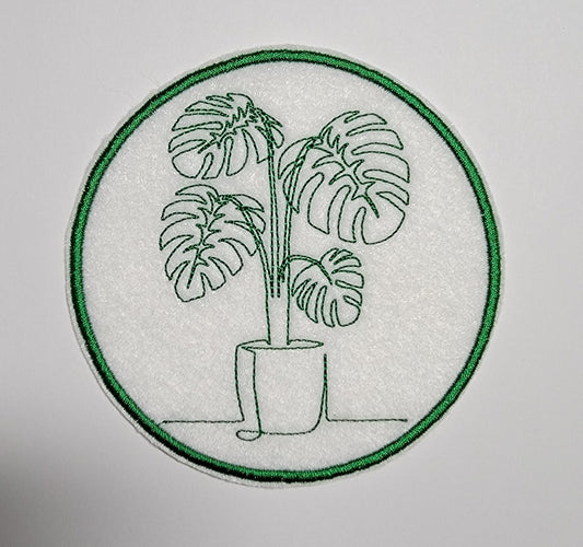 Monstera Iron-on Felt Patch, Monstera plant Patch, 4" patches, Monstera Embroidery Patch