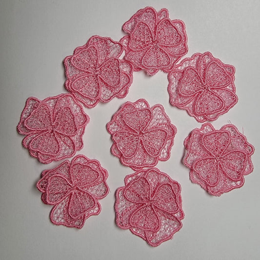 Lace Flower Applique For Gowns, Wedding, Proms, Dresses, 3D Lace Appliques, Bridal Hair Flower, Brooch, Couture Gowns Embroider Application