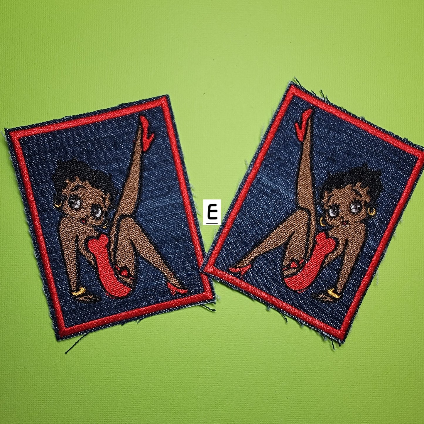 Black Betty Boop Patch on Upcycled Denim, Black History, Black Icons