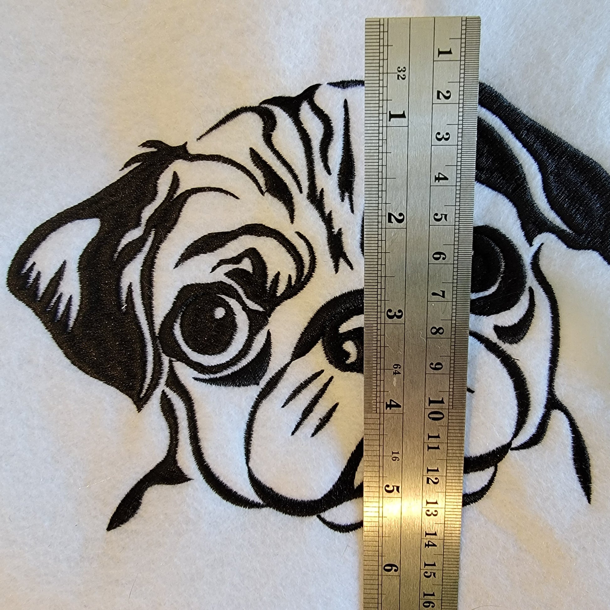 Pug Dog, Embroidery, Pug Lovers, Personalized Gift, Small House Puppy, Pet Appliques, Animal Designs, Rug,