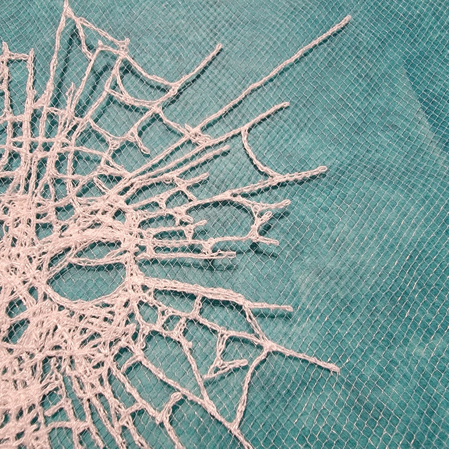 Skull Web, Embroidery Thread Web, Spider Webs, Haunted Home Decor, Halloween Lace, Doily, Goth, Eerie Decorations, Appliques