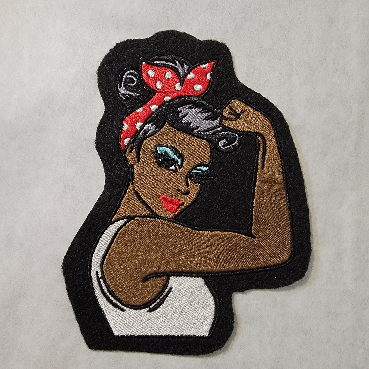 Rosie the Riveter, Black Impressionist Rosie the Riveter Iron-on Embroidery Patch, Empowerment, Icon's of WWII.