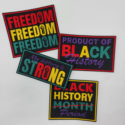 Black History Patches, Product of Black History, Cultural, Freedom, Juneteenth, Set of 4, Pro Black Pride, Social Justice, Equal Rights,