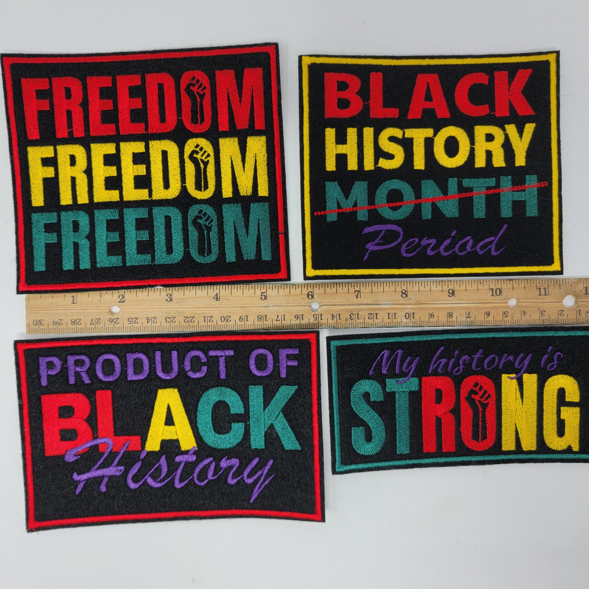 Black History Patches, Product of Black History, Cultural, Freedom, Juneteenth, Set of 4, Pro Black Pride, Social Justice, Equal Rights,